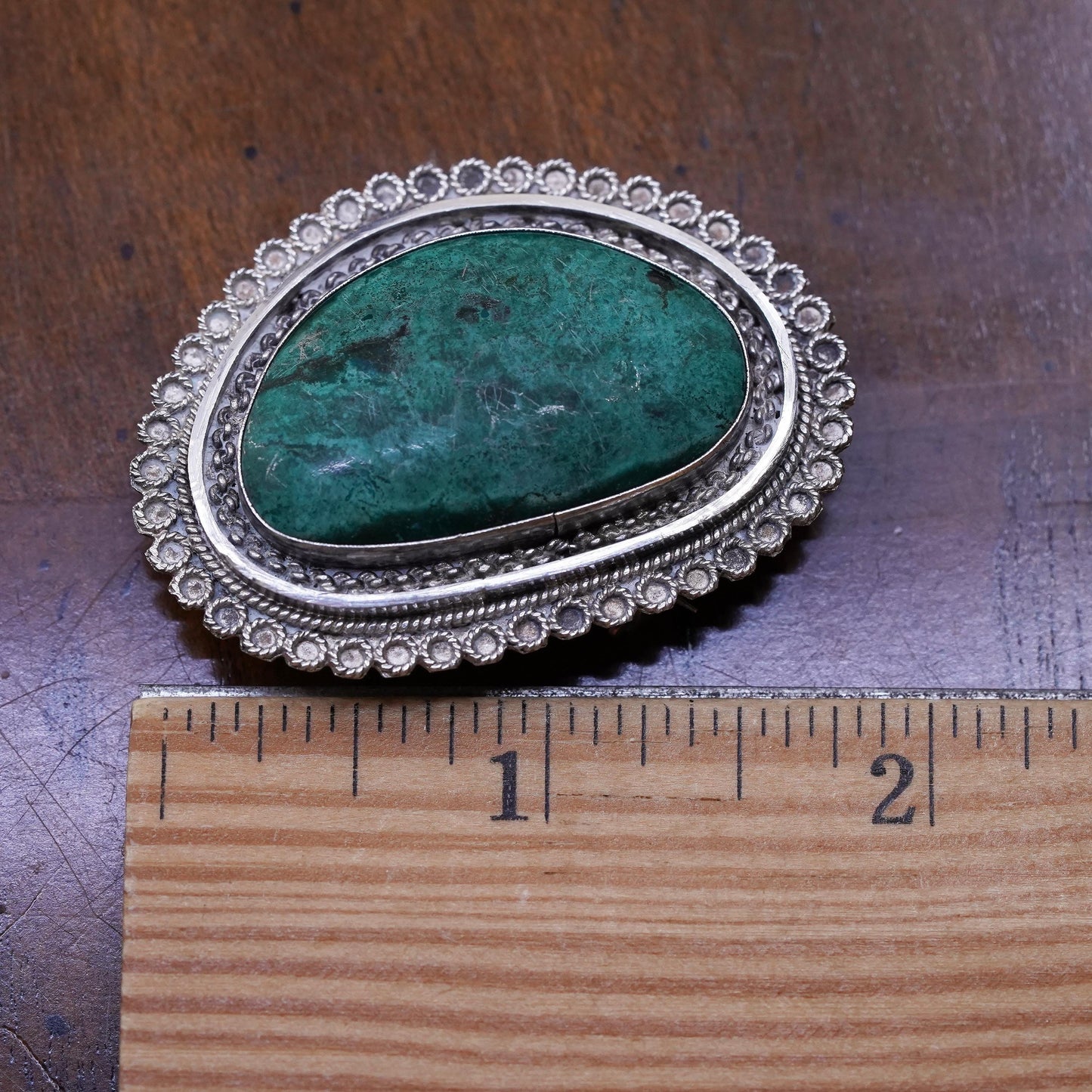 Vintage antique Israel sterling 925 silver butterfly pendant brooch turquoise