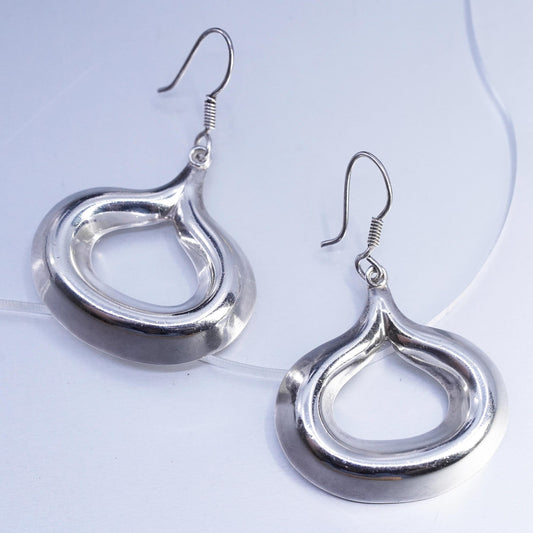 Vintage Mexican Sterling 925 silver handmade teardrop earrings