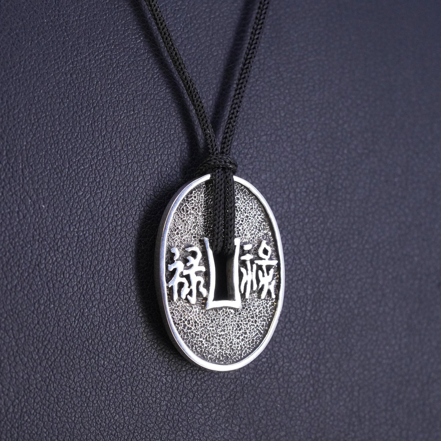 18”, BJ Sterling Silver 925 Blessing Pendant Necklace, Prosperity coin Pendant