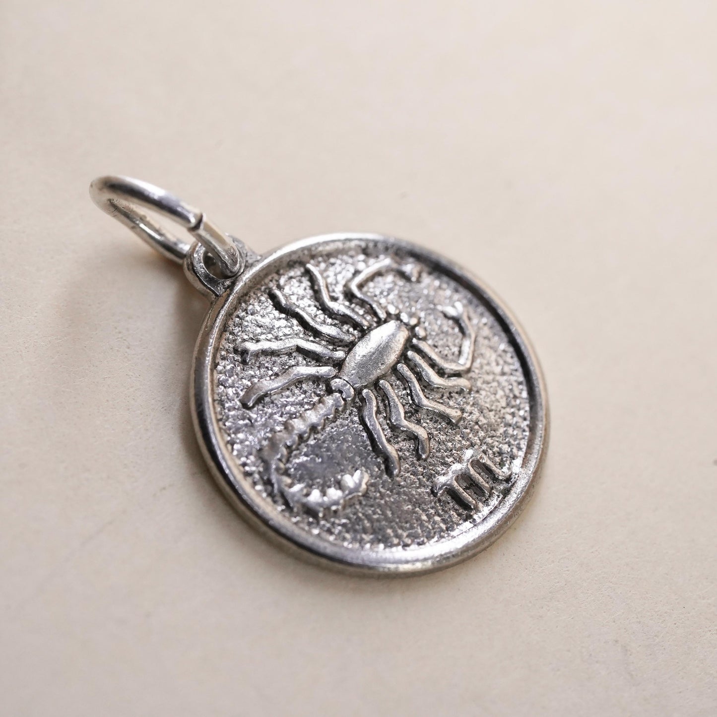 Scorpio Zodiac Charm Sterling 925 Silver Astrology Pendant Scorpion Horoscope