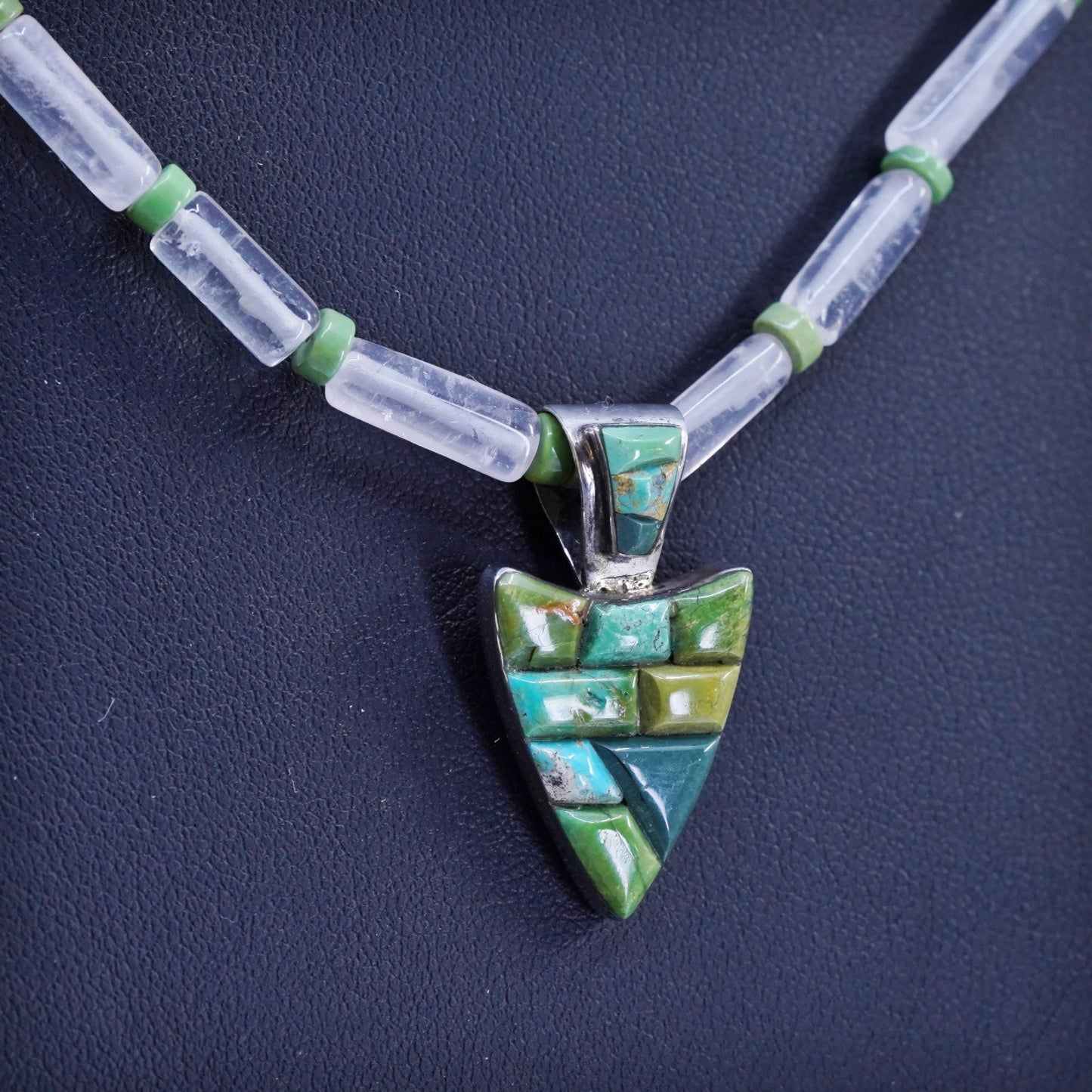 16” Navajo Native American Richard Begay Sterling 925 silver necklace turquoise