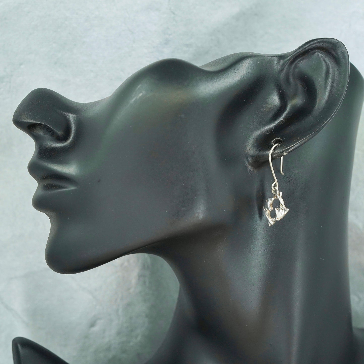 Vintage Sterling 925 silver handmade dolphin earrings