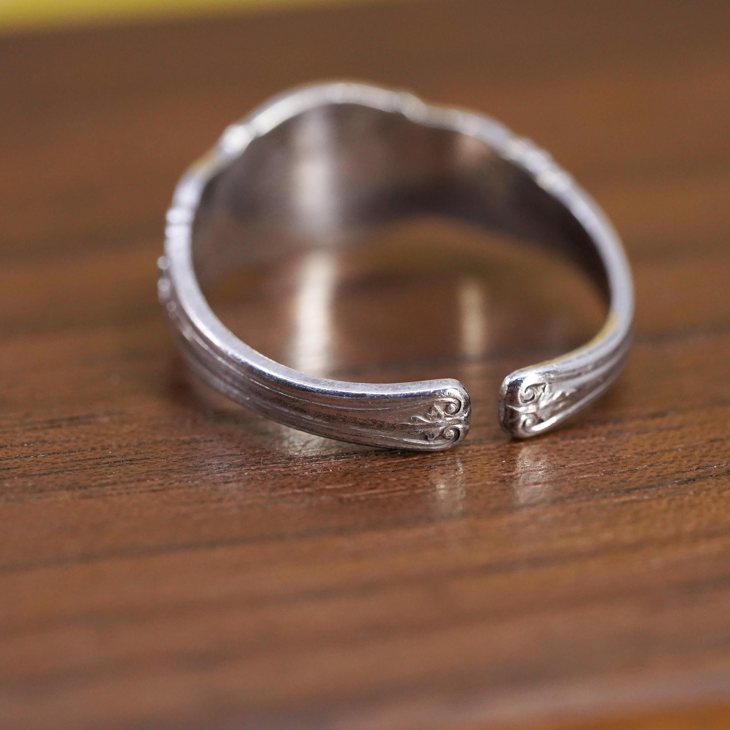 Size 7, adjustable VTG Sterling 925 silver handmade band, Sterling spoon ring