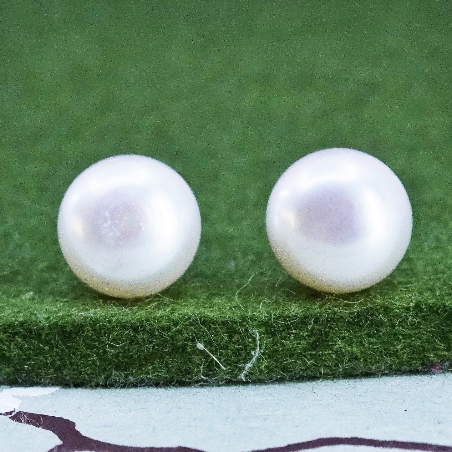 Vintage sterling silver earrings, 925 studs with 9mm pearl