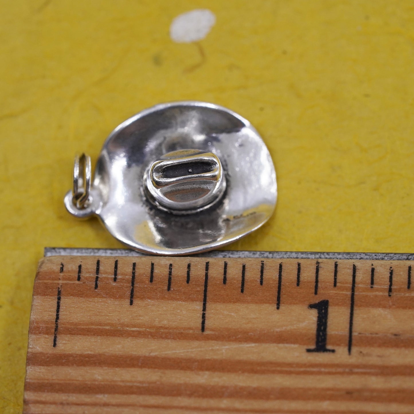Vintage Sterling silver handmade pendant, 925 cowboy hat charm