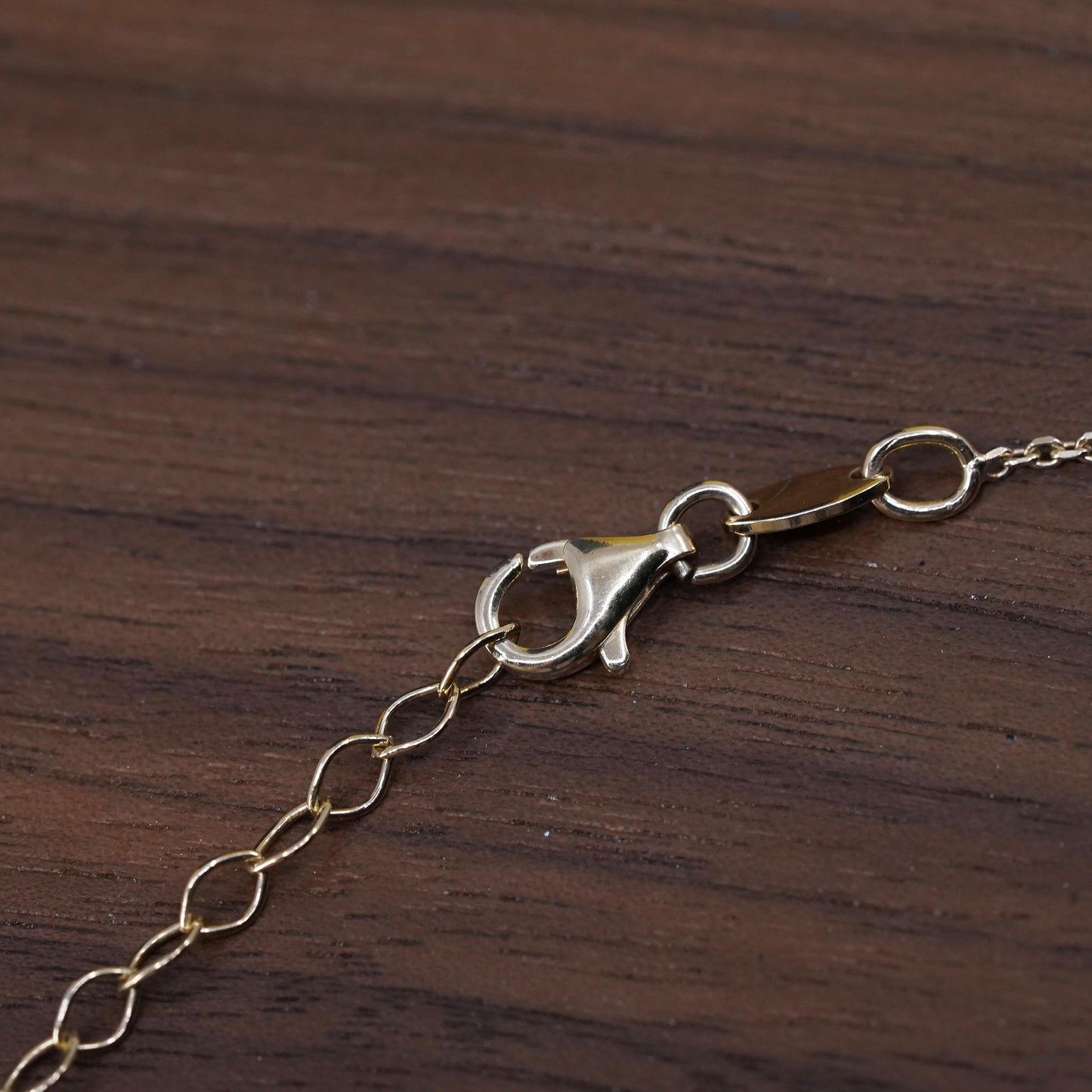 16+2”, Dyadema vermeil yellow gold Sterling silver necklace, 925 chain airplane