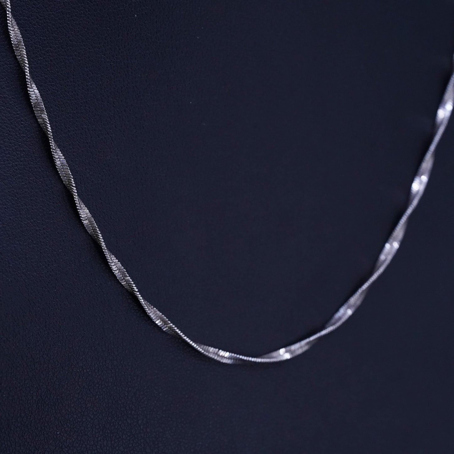 18", 2mm, Sterling silver handmade necklace, 925 twisted herringbone chain
