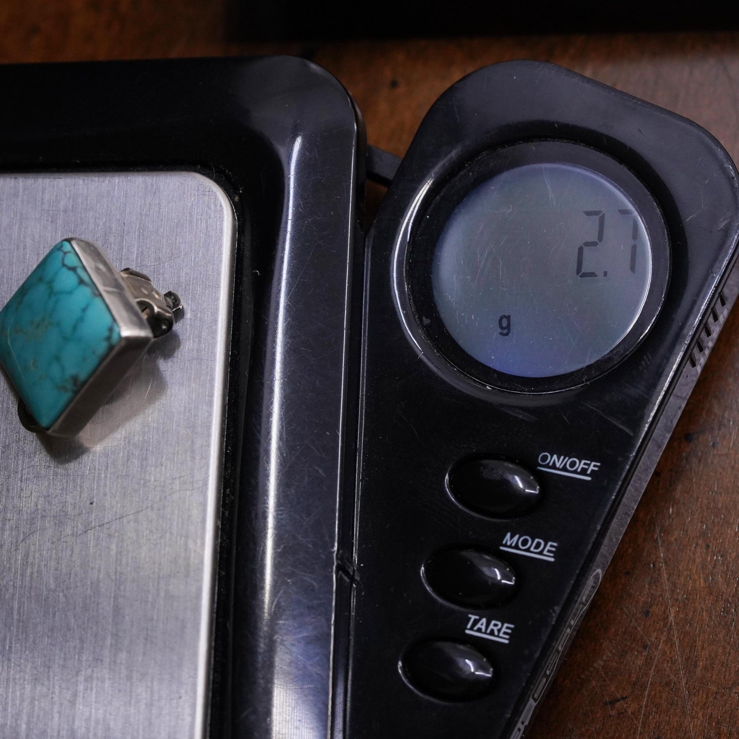 Native American Spencer sterling silver single earring, 925 clip on turquoise