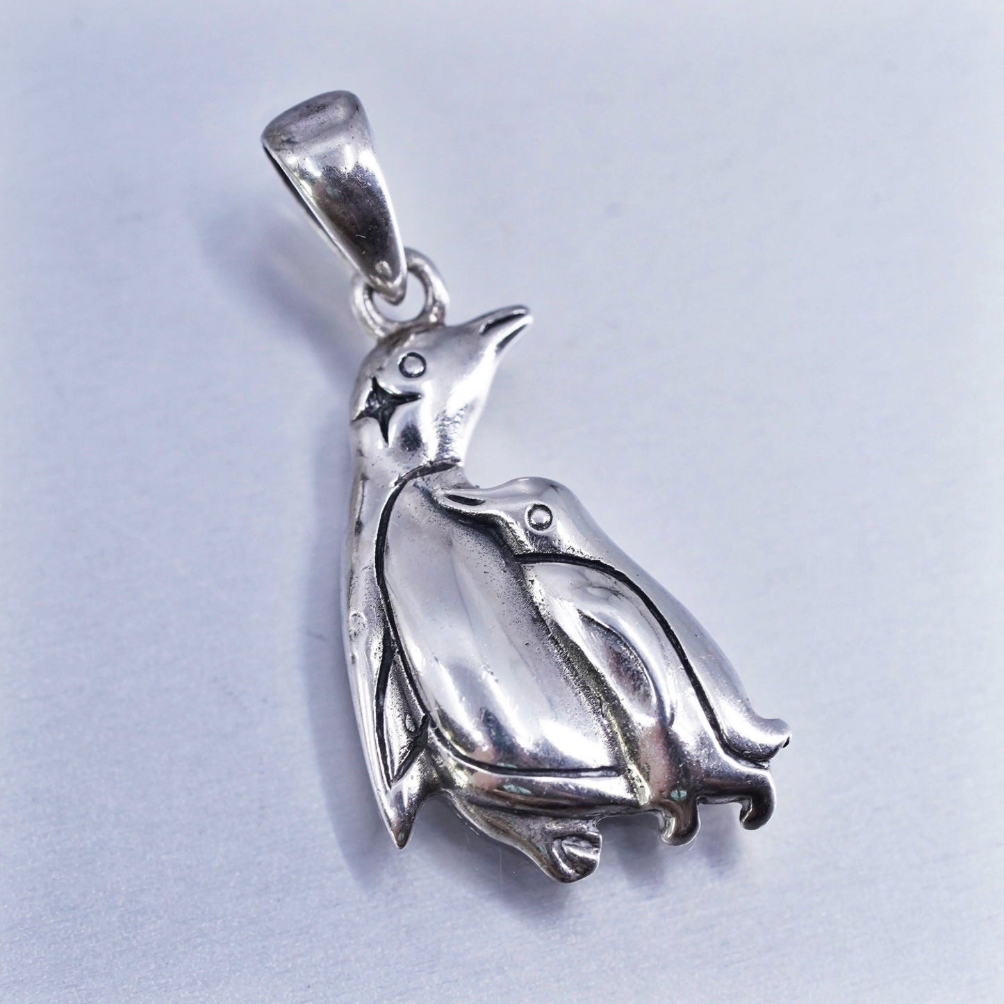 Vintage Sterling silver handmade 925 penguin pendant