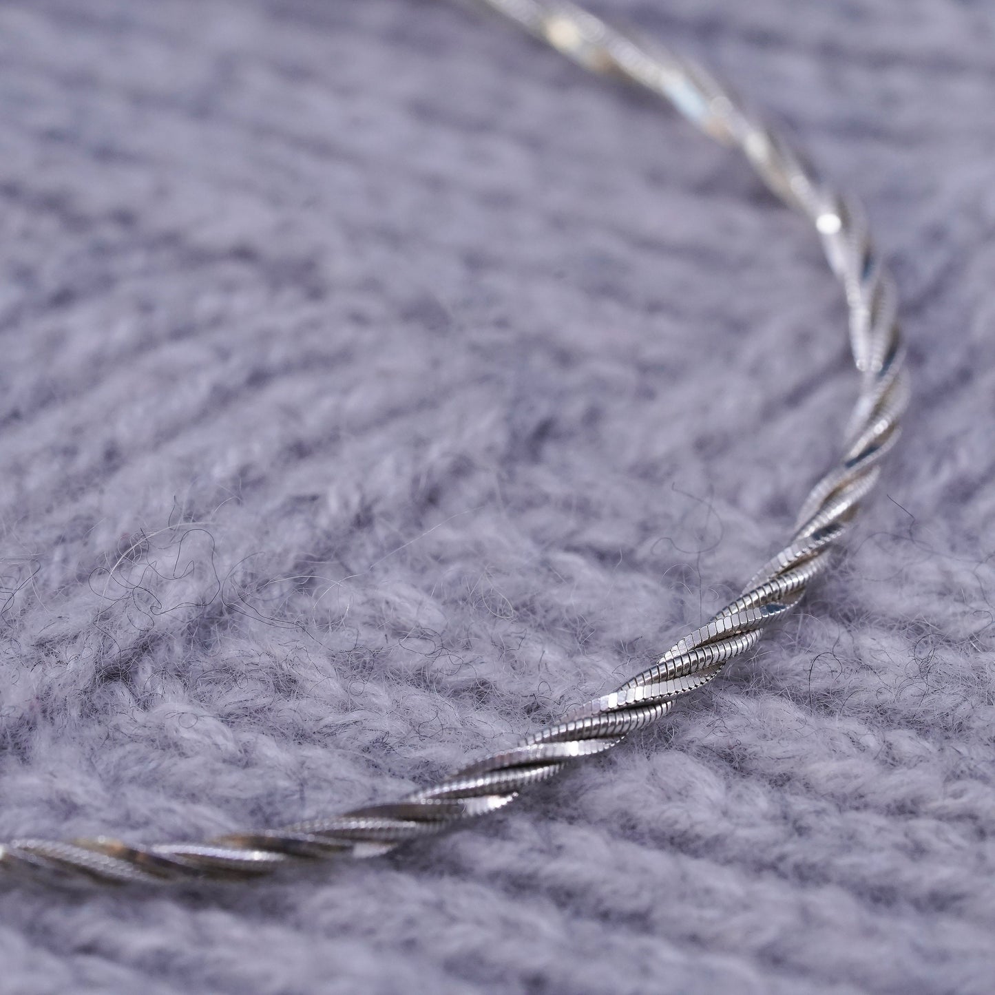 8” Italian Sterling silver handmade bracelet, 925 silver twisted snake chain