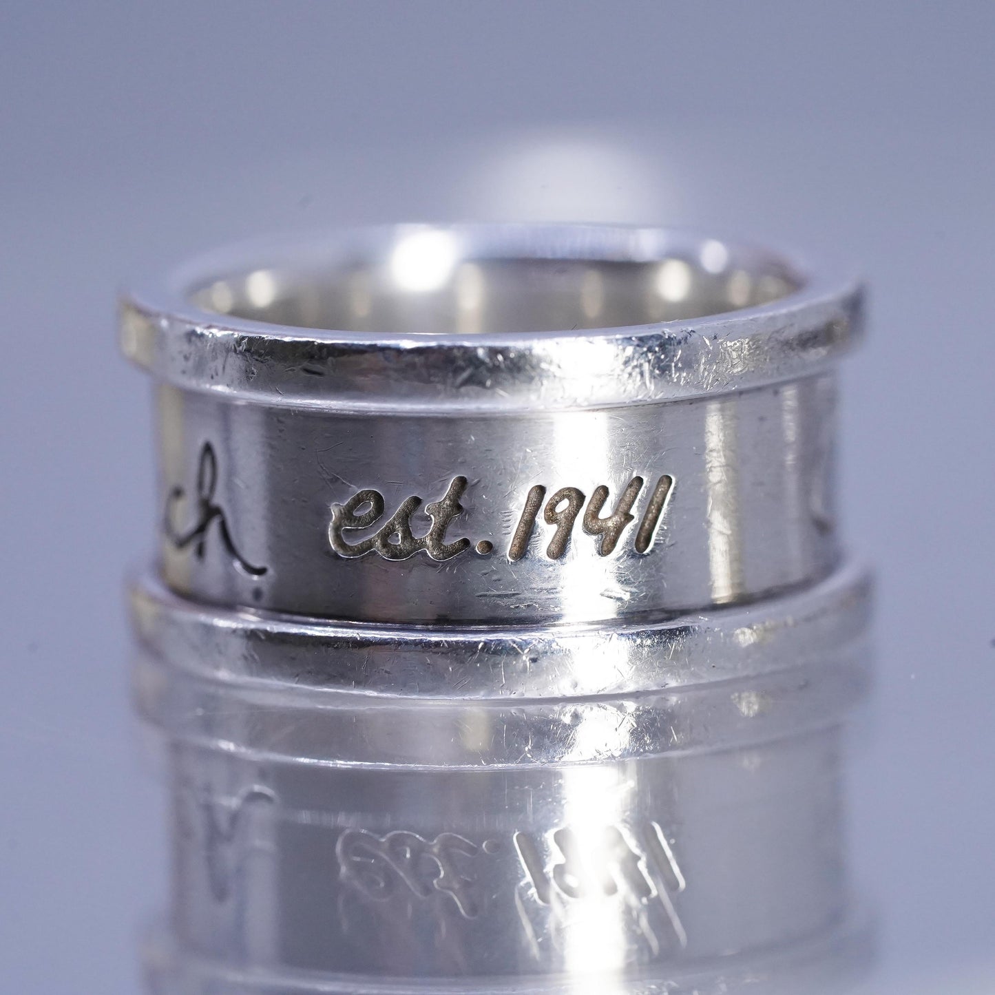 Size 6, vintage Coach Est 1941 Sterling 925 silver statement ring, band