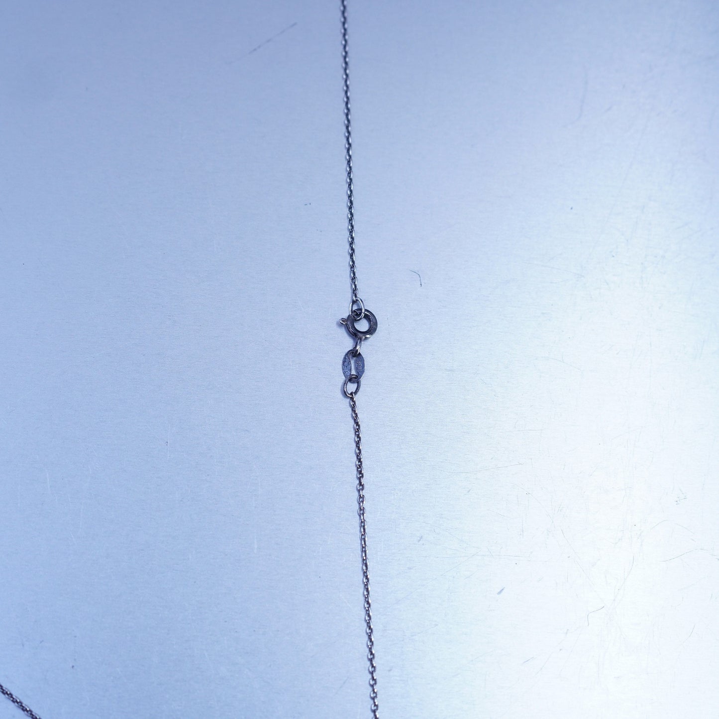 18”, Sterling silver necklace, 925 circle chain with initial letter N pendant