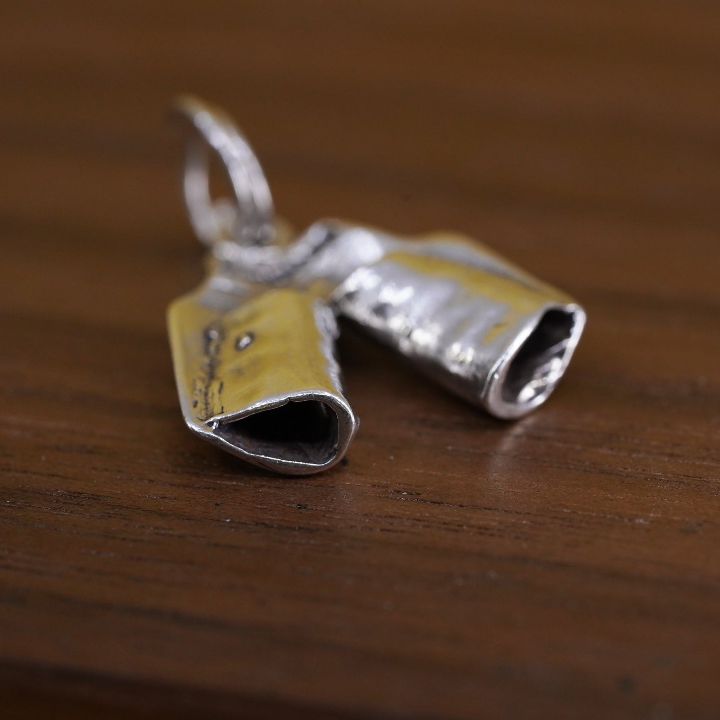 Vintage Sterling silver handmade charm, 925 cowboy chinks chaps pendant