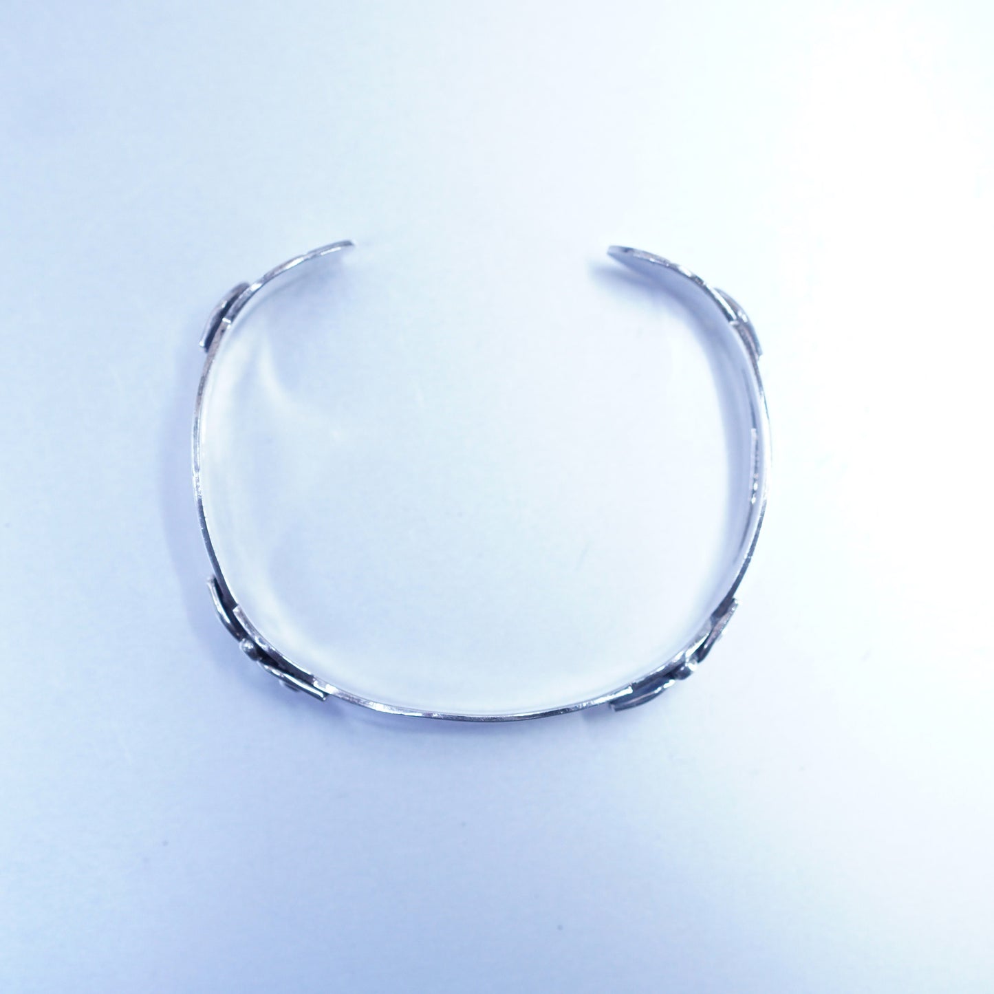 7”, Vintage Sterling 925 silver handmade bracelet, beaded cuff