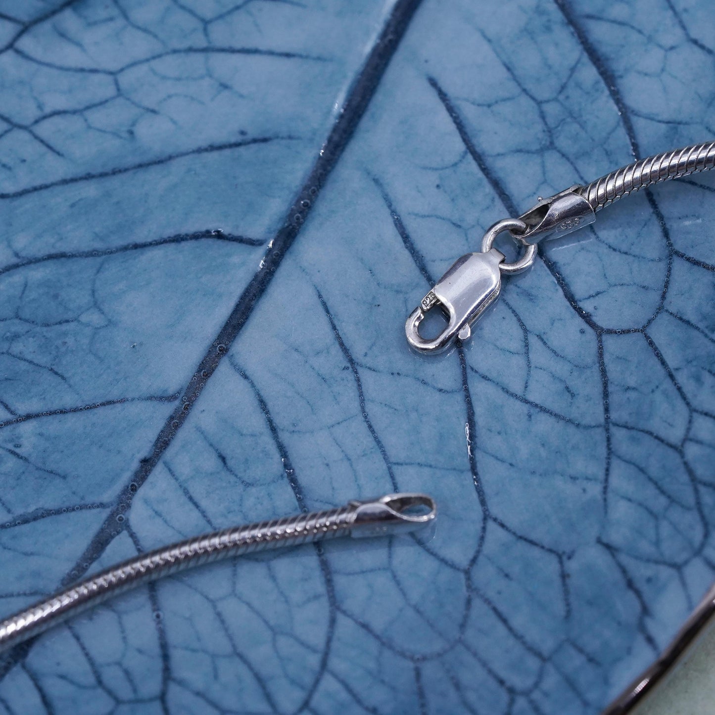 20”, 2mm, Vintage sterling silver snake chain, fine Italy 925 necklace