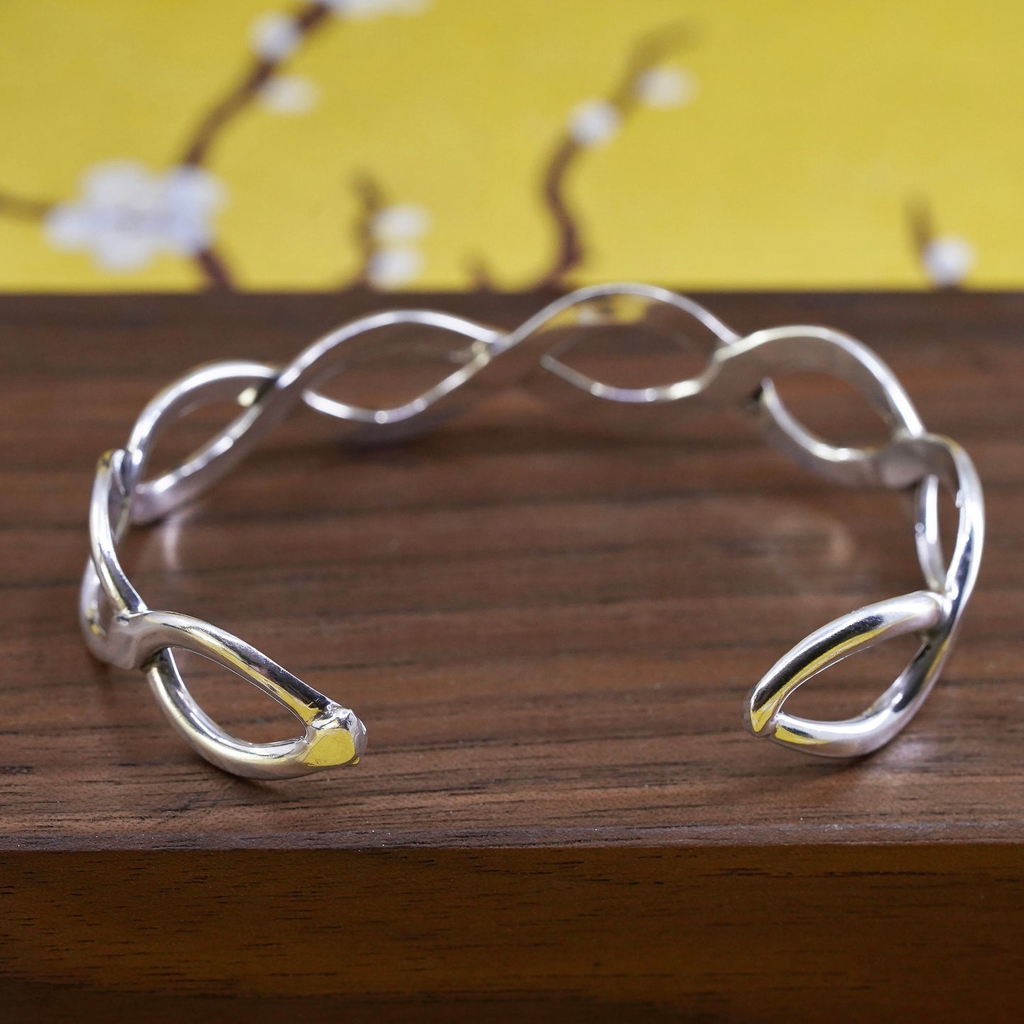 6.25", Vintage southwestern Sterling silver handmade bracelet, 925 twisted cuff