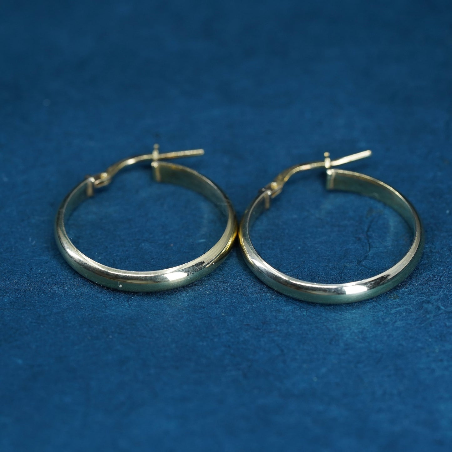 1” Vintage vermeil gold over Sterling silver hoop earrings, 925 huggie