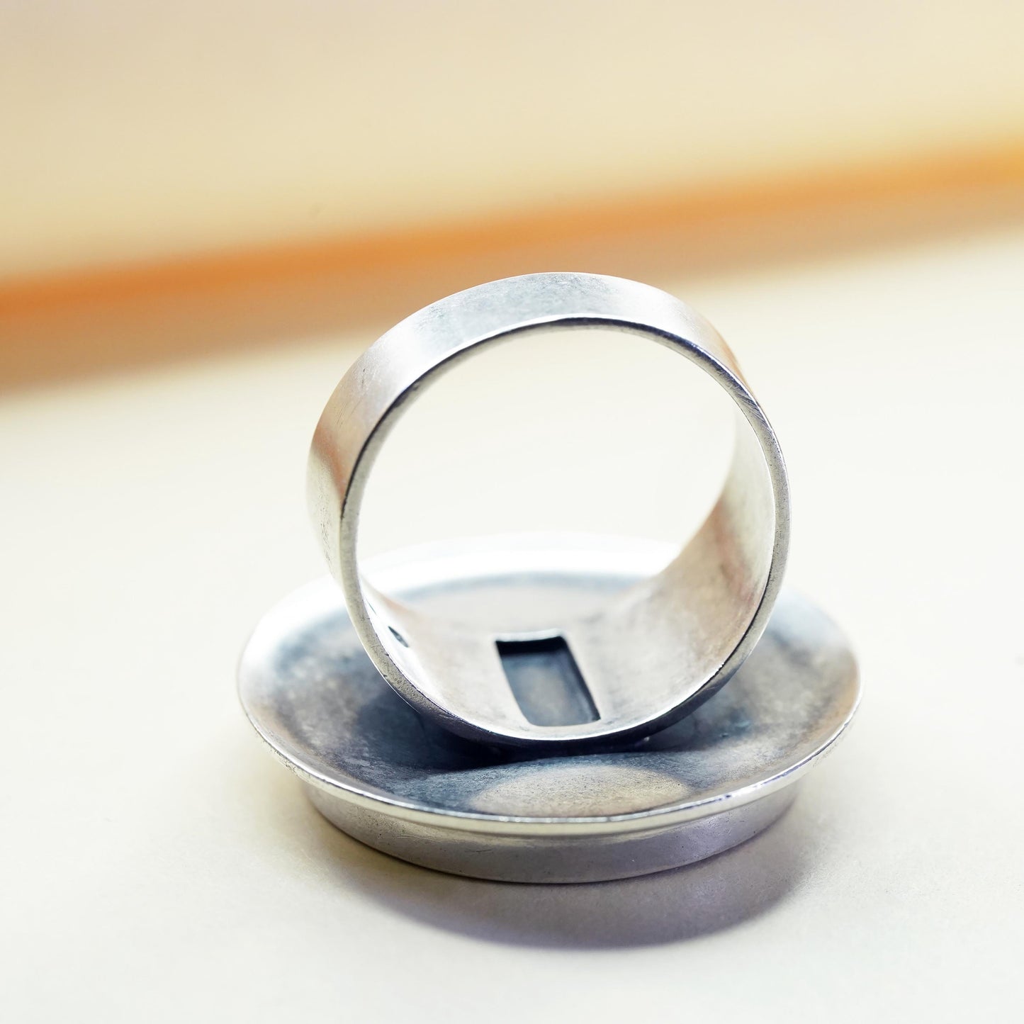 Size 9, Retired SILPADA Sterling 925 Silver White Jasper Carved Ring R2031