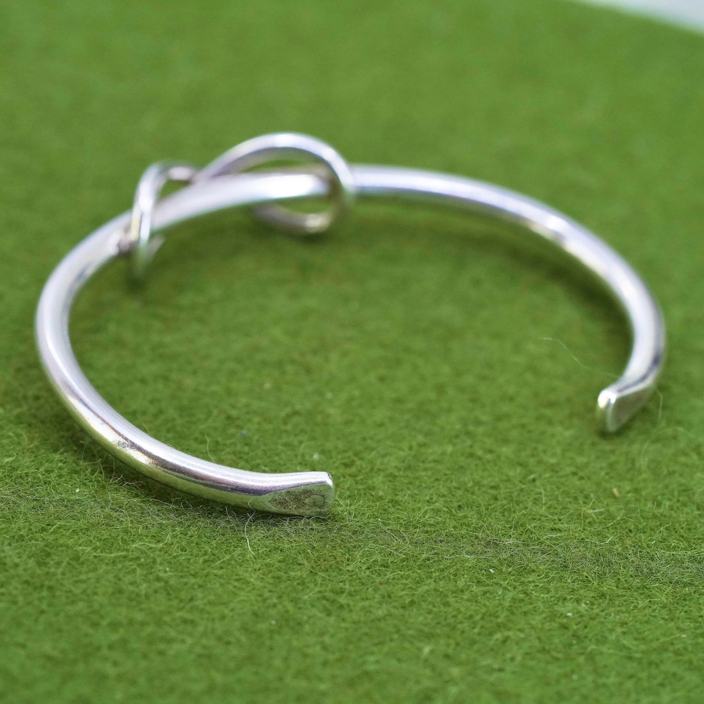 6.5”, vintage Sterling silver handmade bracelet, 925 knot cuff