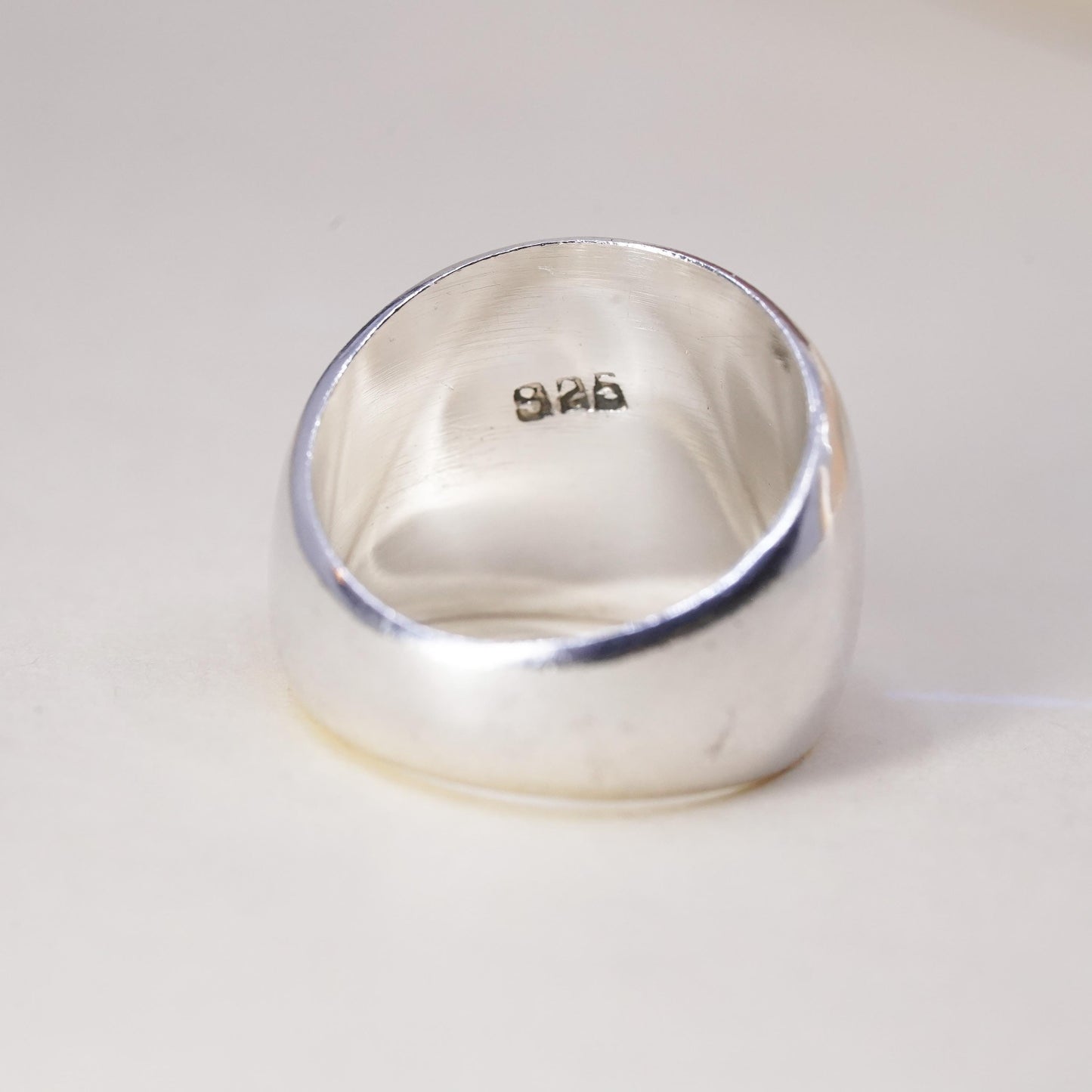 Size 7.25, sterling silver ring, 925 mens band engraved IU Indiana university