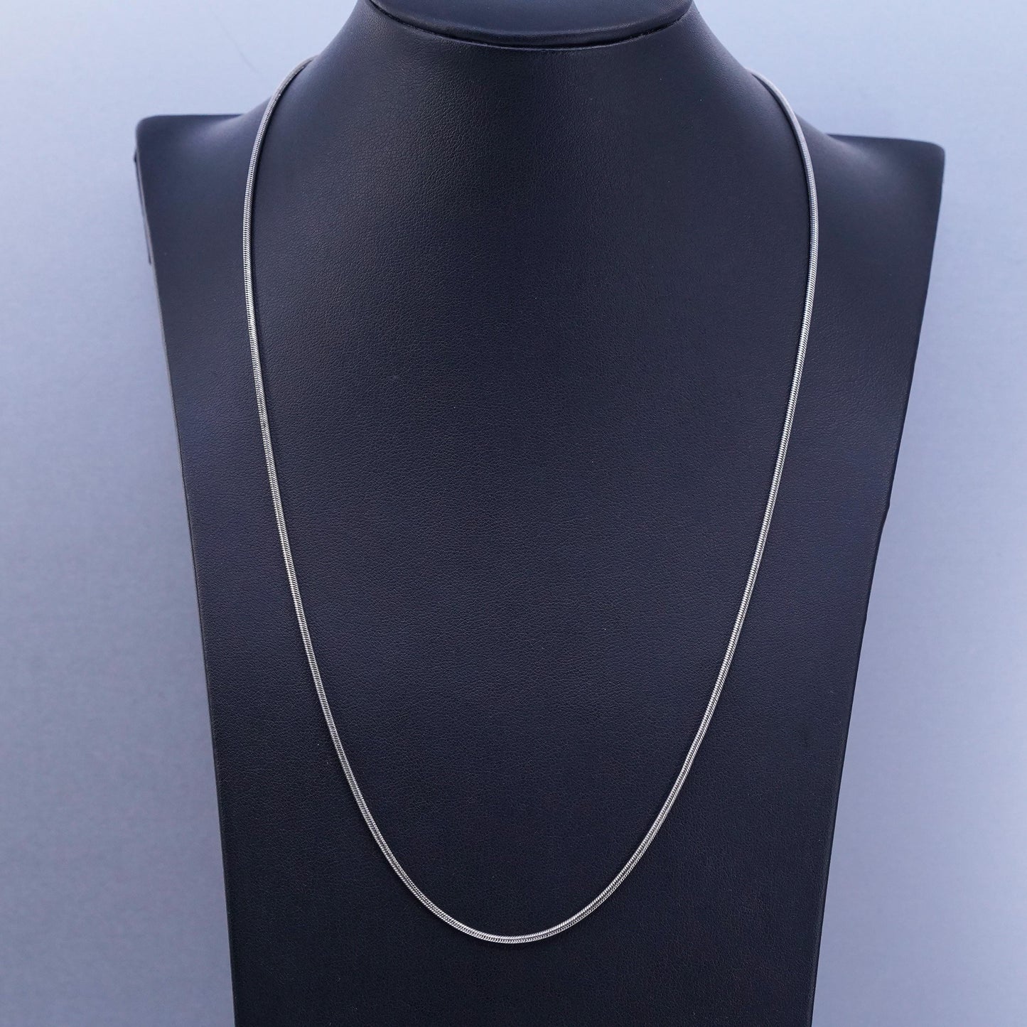 22” 1.6mm, vintage Italian Sterling 925 silver snake chain necklace