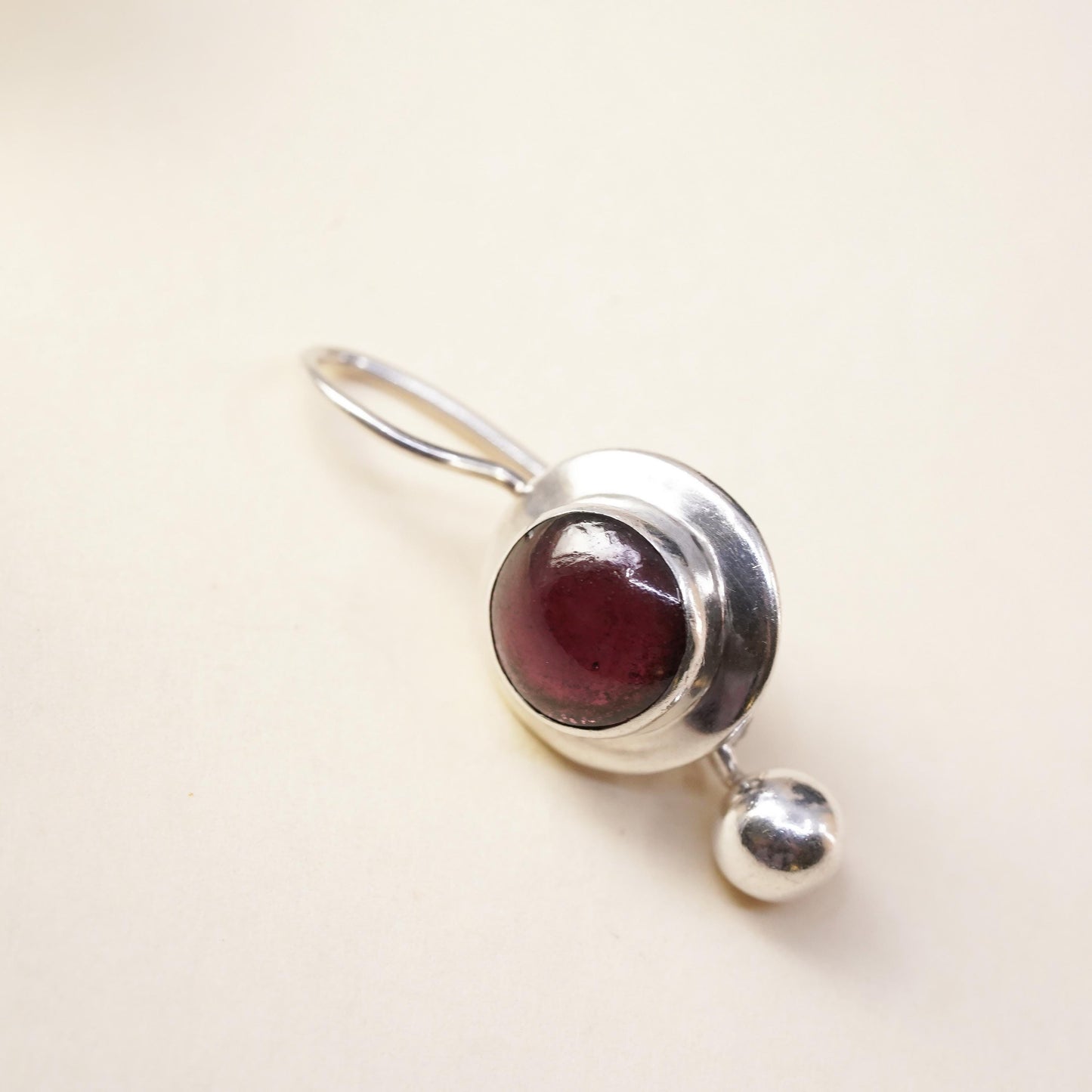 vtg Silpada Sterling 925 Silver Garnet Bead Ball Dangle W0251 single earring