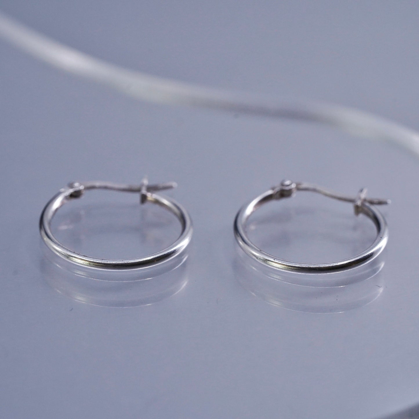 0.75”, vintage Sterling silver handmade earrings, 925 hoops