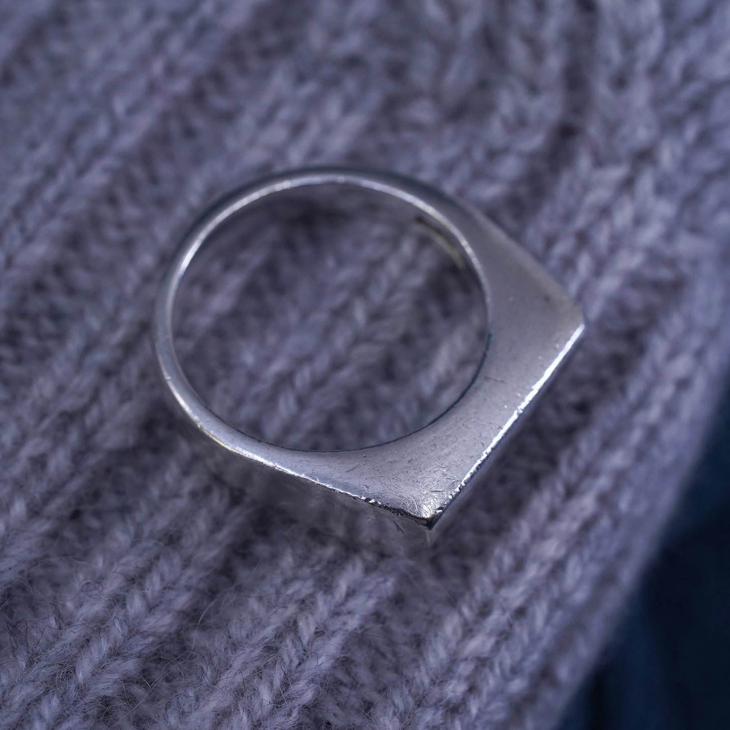 Size 7.25, vintage Sterling silver handmade ring, 925 wedding band