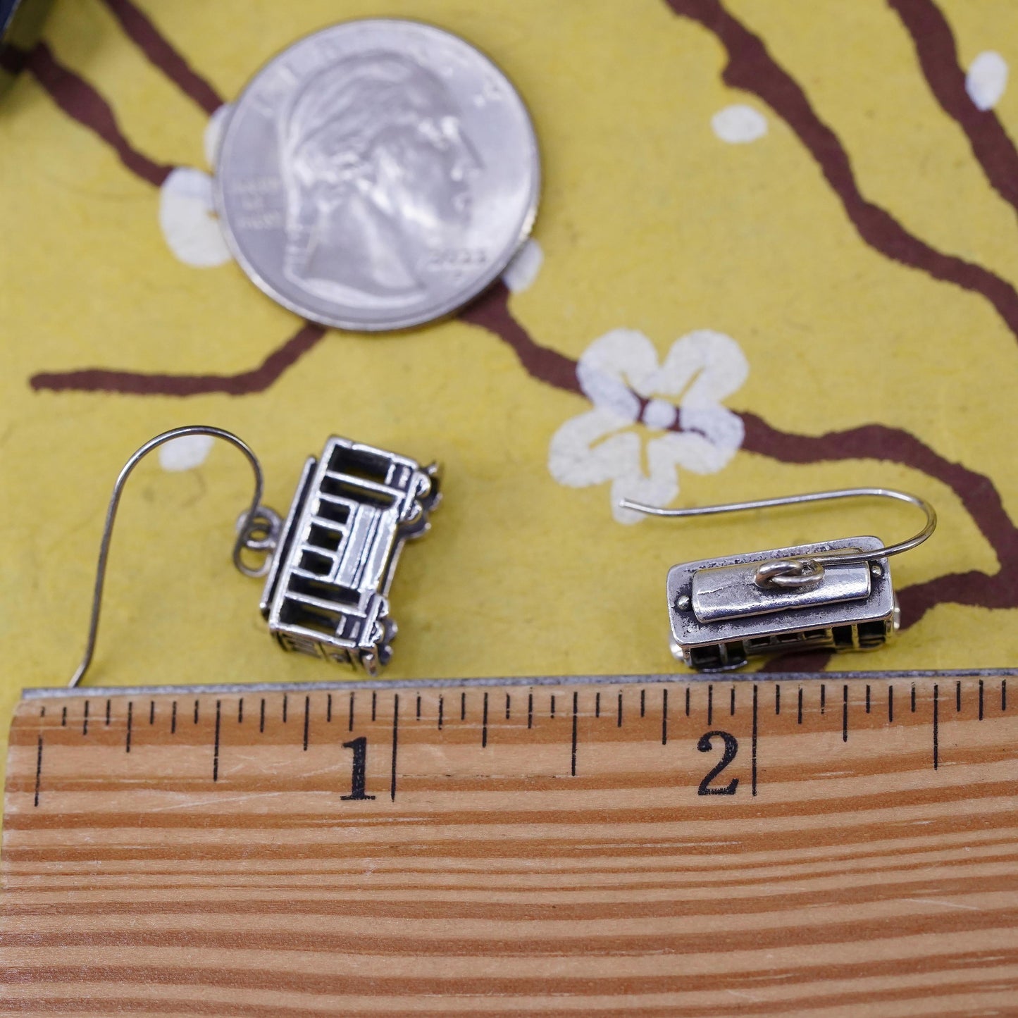 Sterling 925 Silver Cable Car Earrings | Tram Trolley charms | Travel Lover