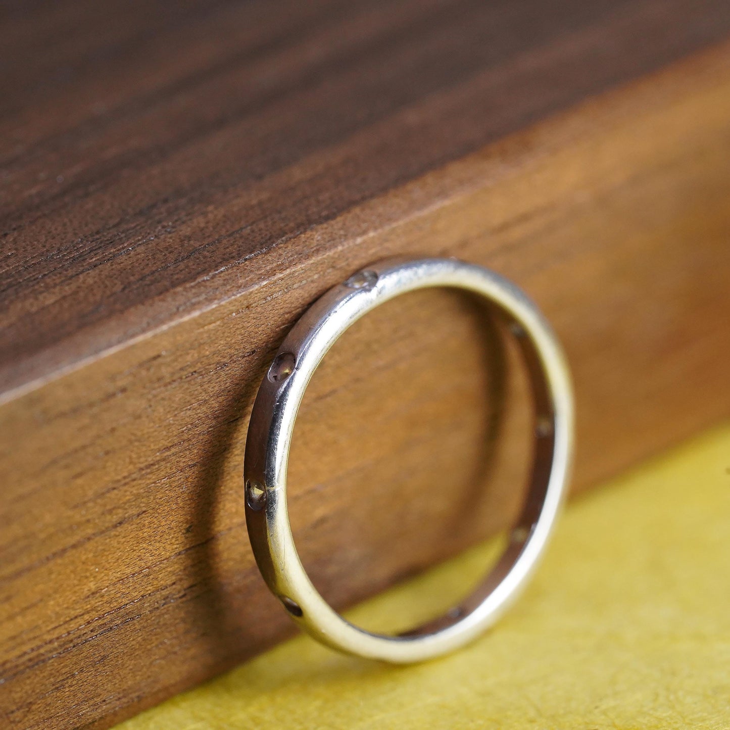 Size 7, vintage Sterling silver ring, 925 band with cz