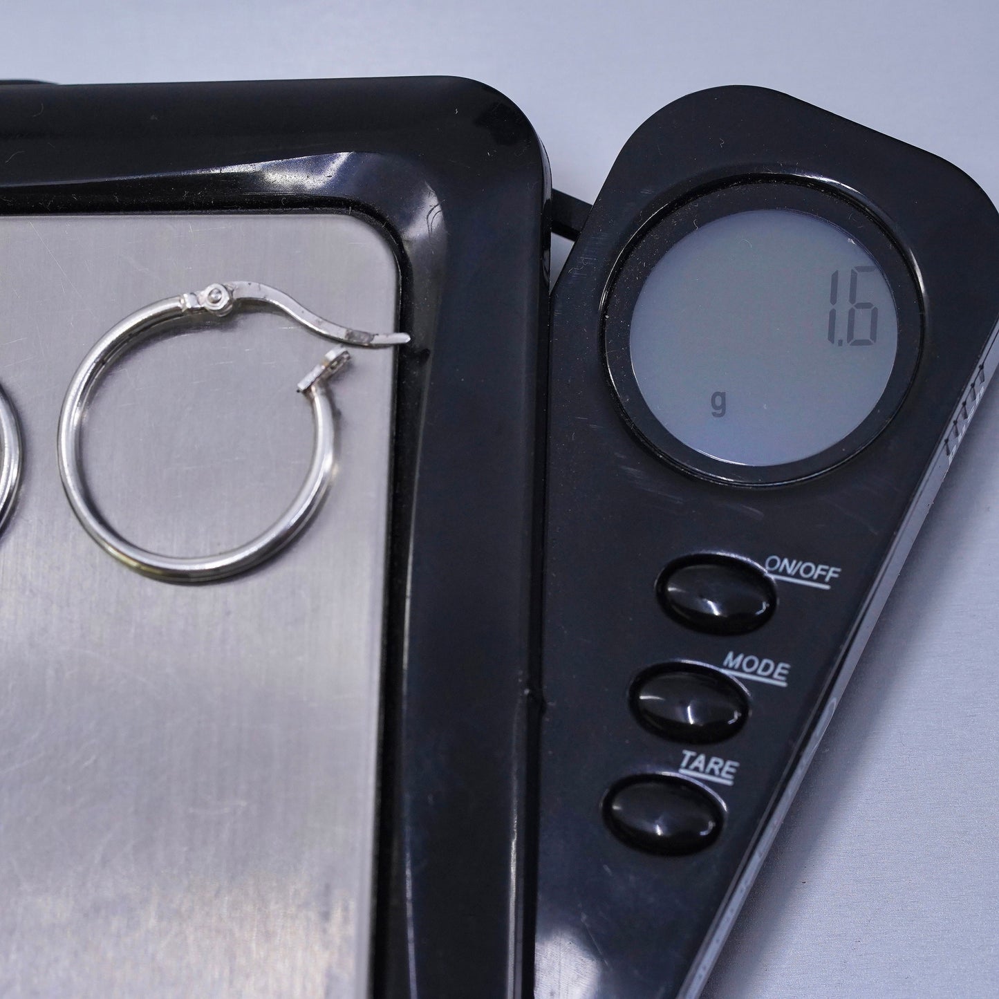 0.75”, vintage Sterling silver handmade earrings, 925 hoops