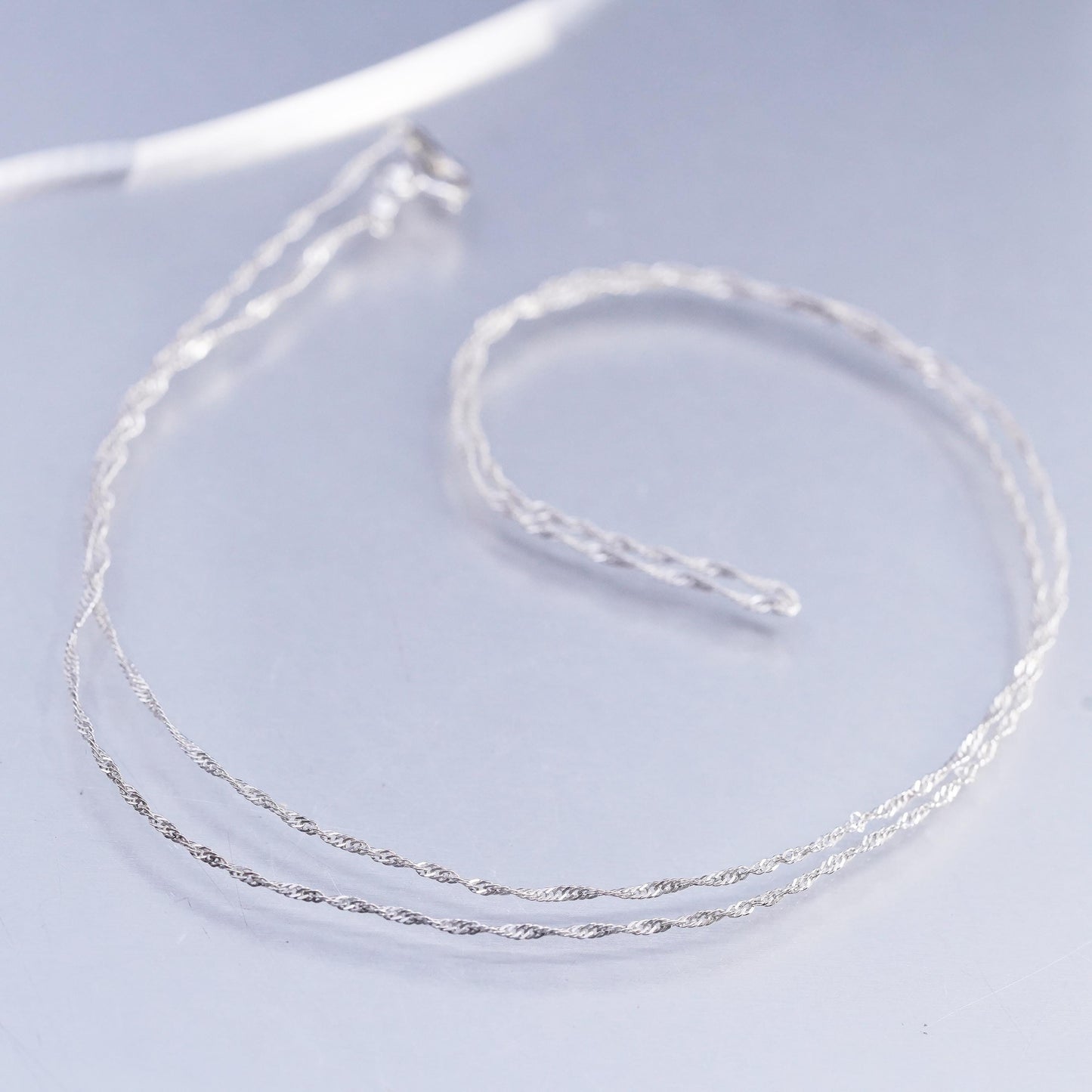 22" 1mm, vintage LIRM Sterling 925 silver twisted chain necklace