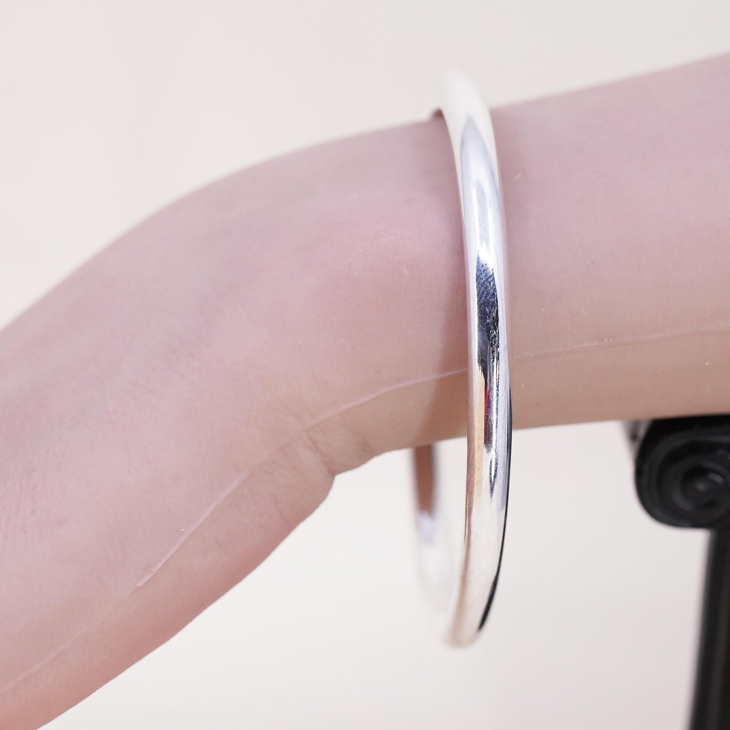8”, vintage sterling 925 silver handmade bracelet, stackable bangle