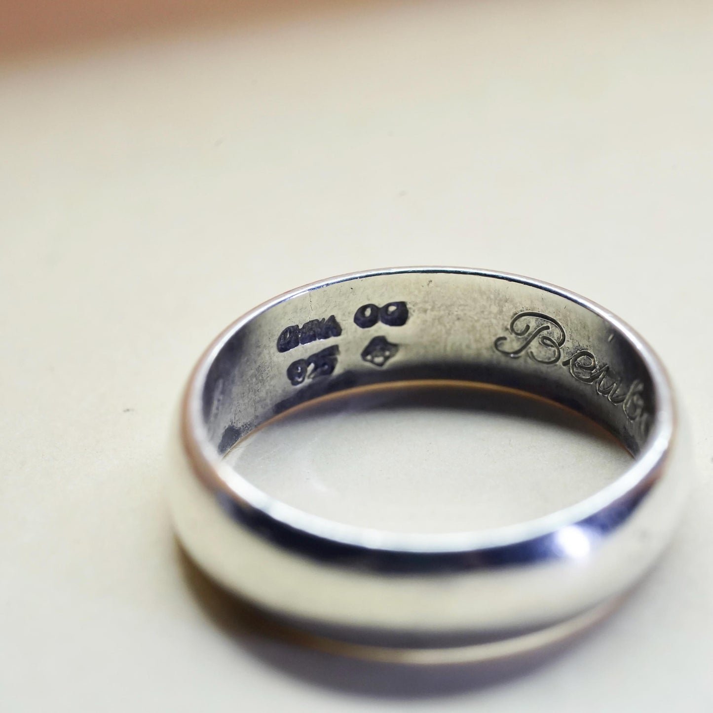 Size 5, Vintage sterling silver handmade ring, 925 silver band, wedding band