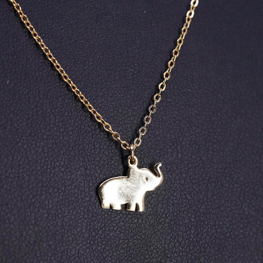 16+2" vermeil gold tone Sterling silver necklace, 925 circle elephant pendant