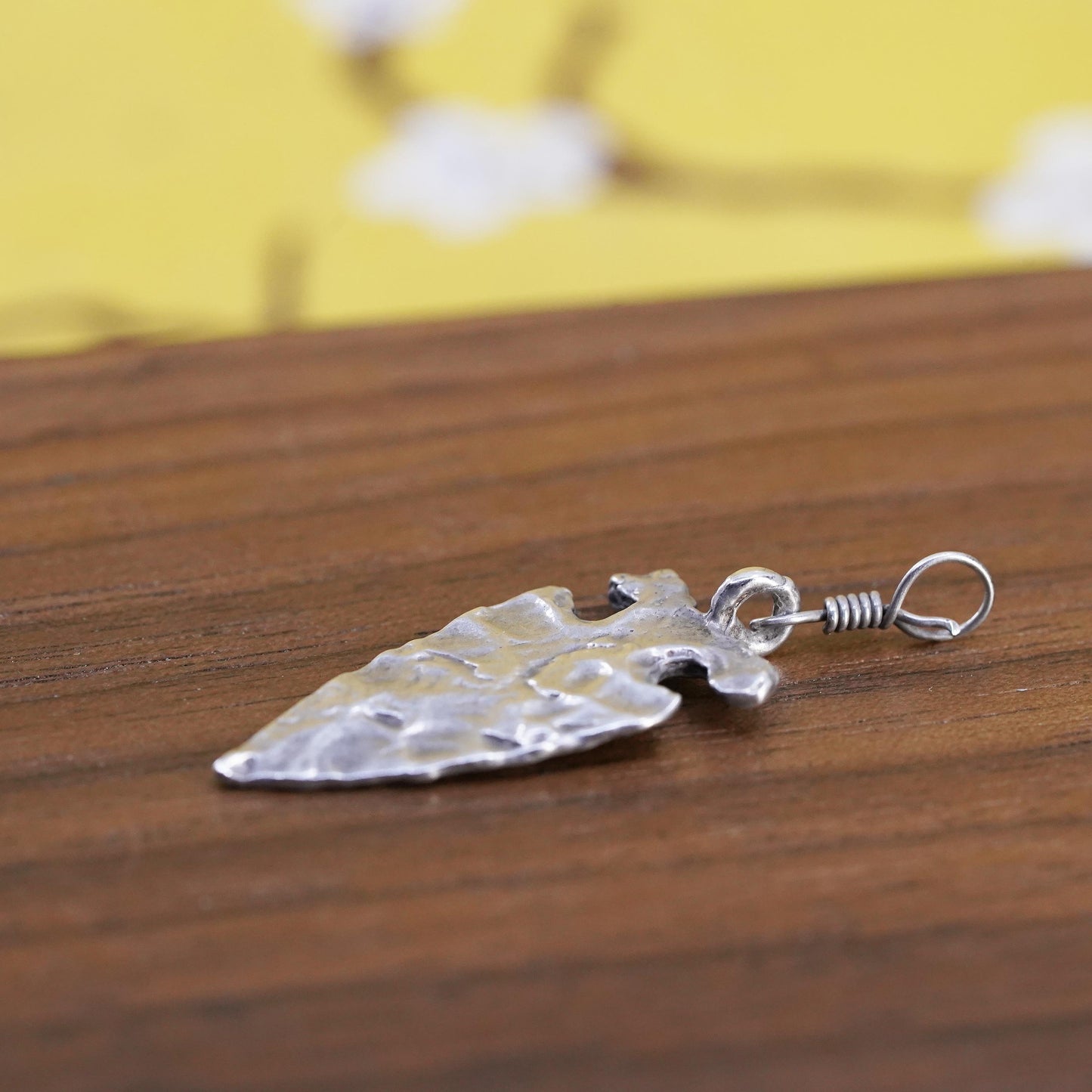 Vintage southwestern Sterling silver handmade pendant, 925 hammered arrow charm