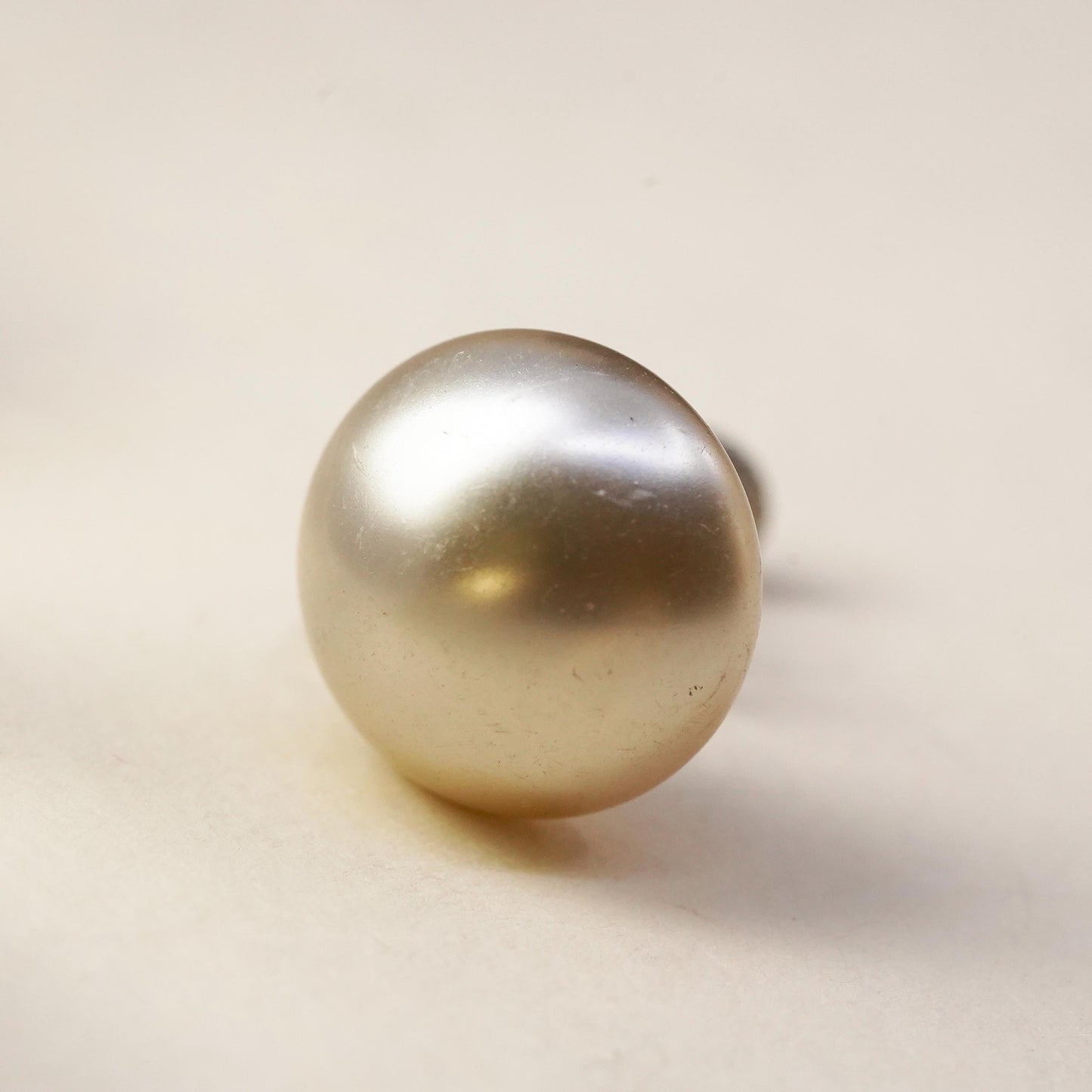 Vintage sterling silver handmade single earring, 925 screw back with faux pearl