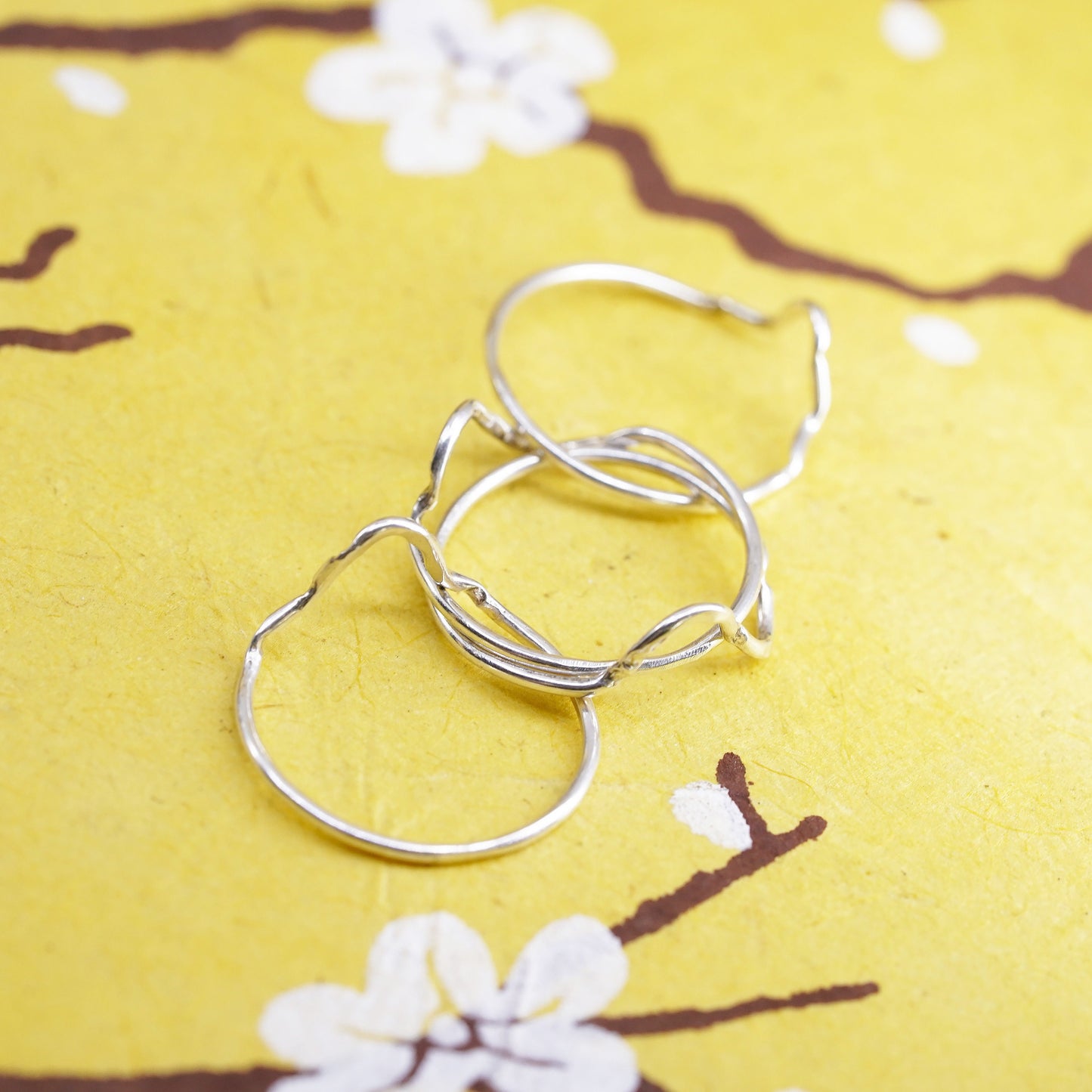 vintage Sterling silver handmade ring, puzzle 925 silver entwined band