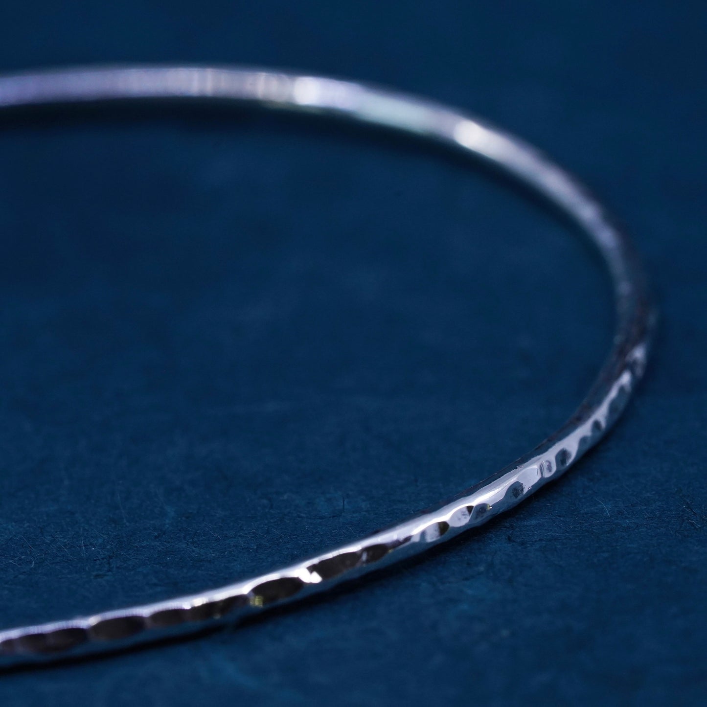 8.5”, vintage sterling silver handmade bracelet, stackable textured 925 bangle