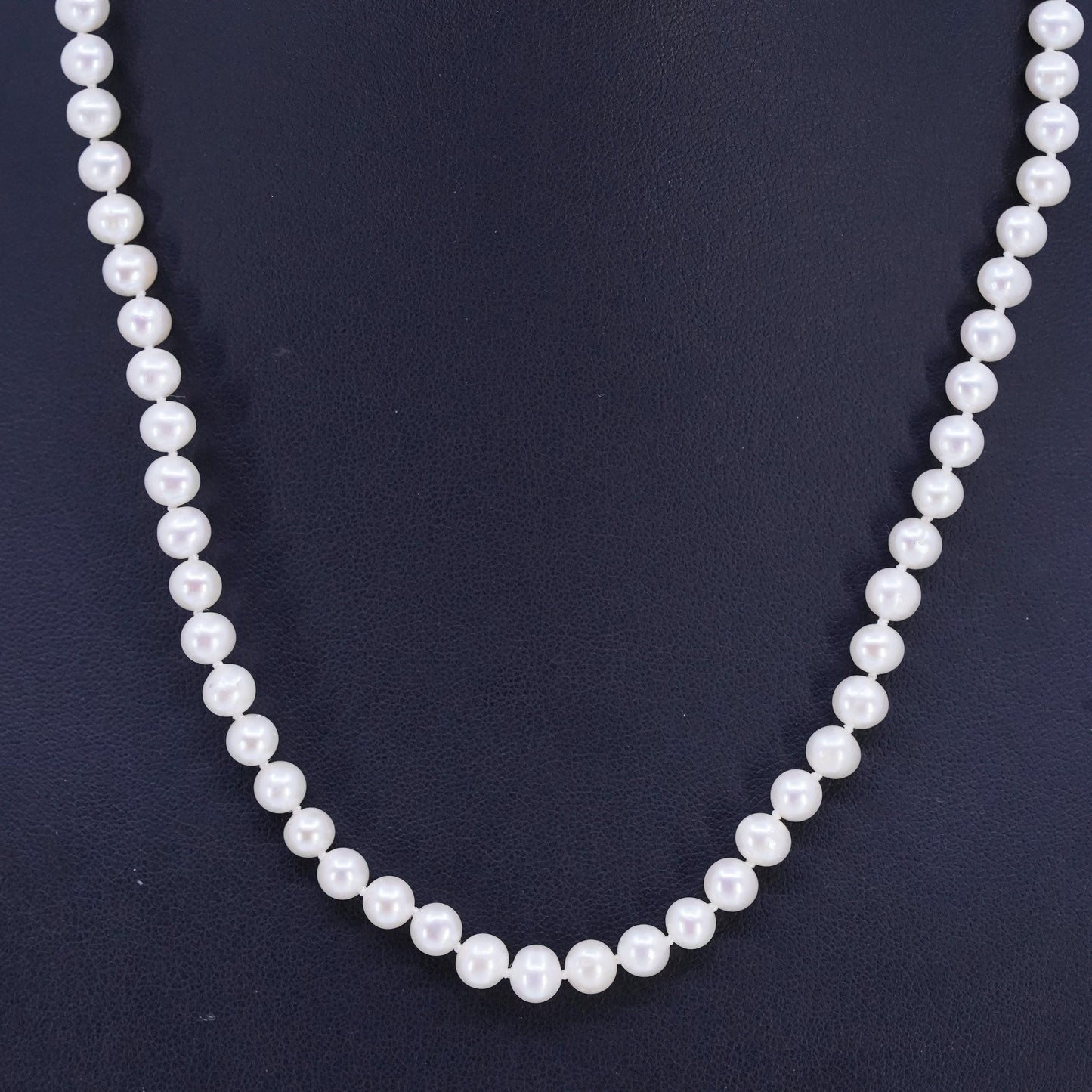 18", vintage 5mm freshwater pearl bead necklace with Sterling 925 silver clasp
