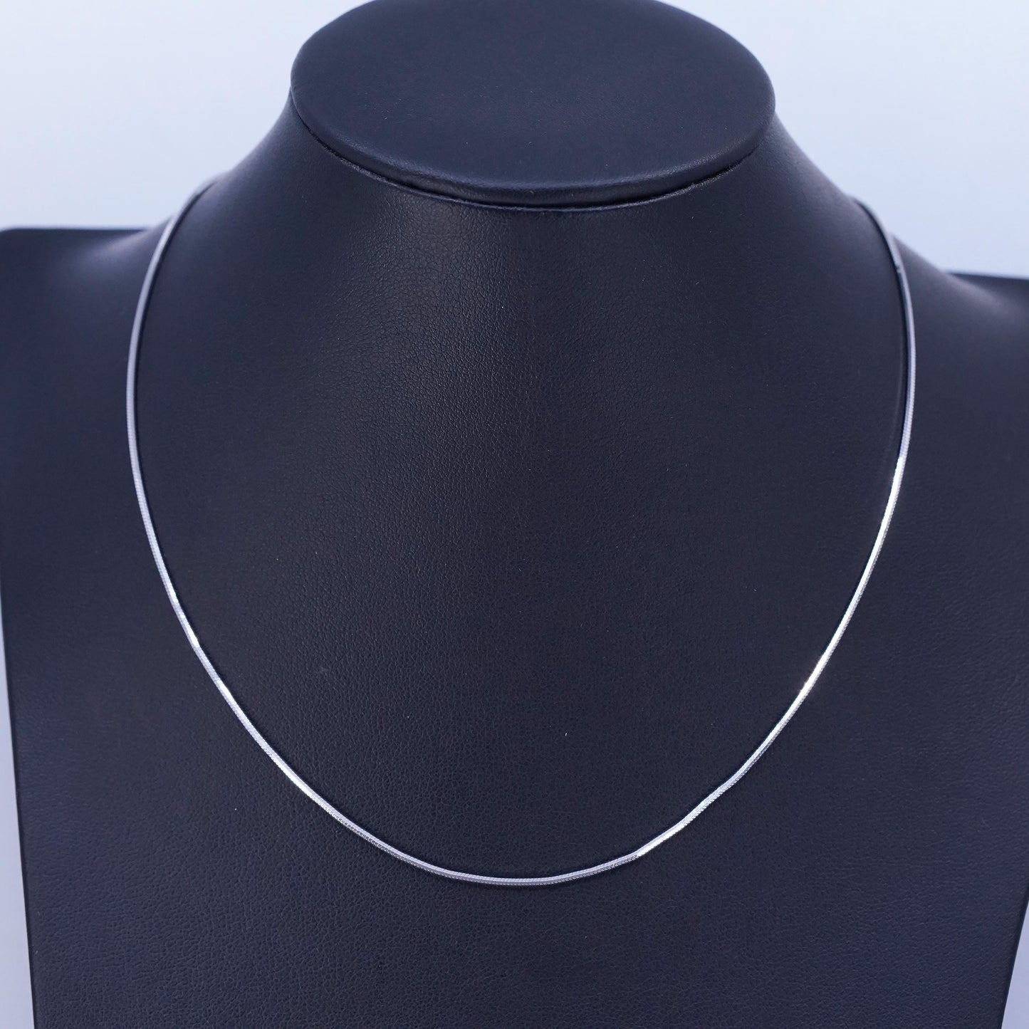16” 1mm, vintage Sterling 925 silver square snake chain necklace