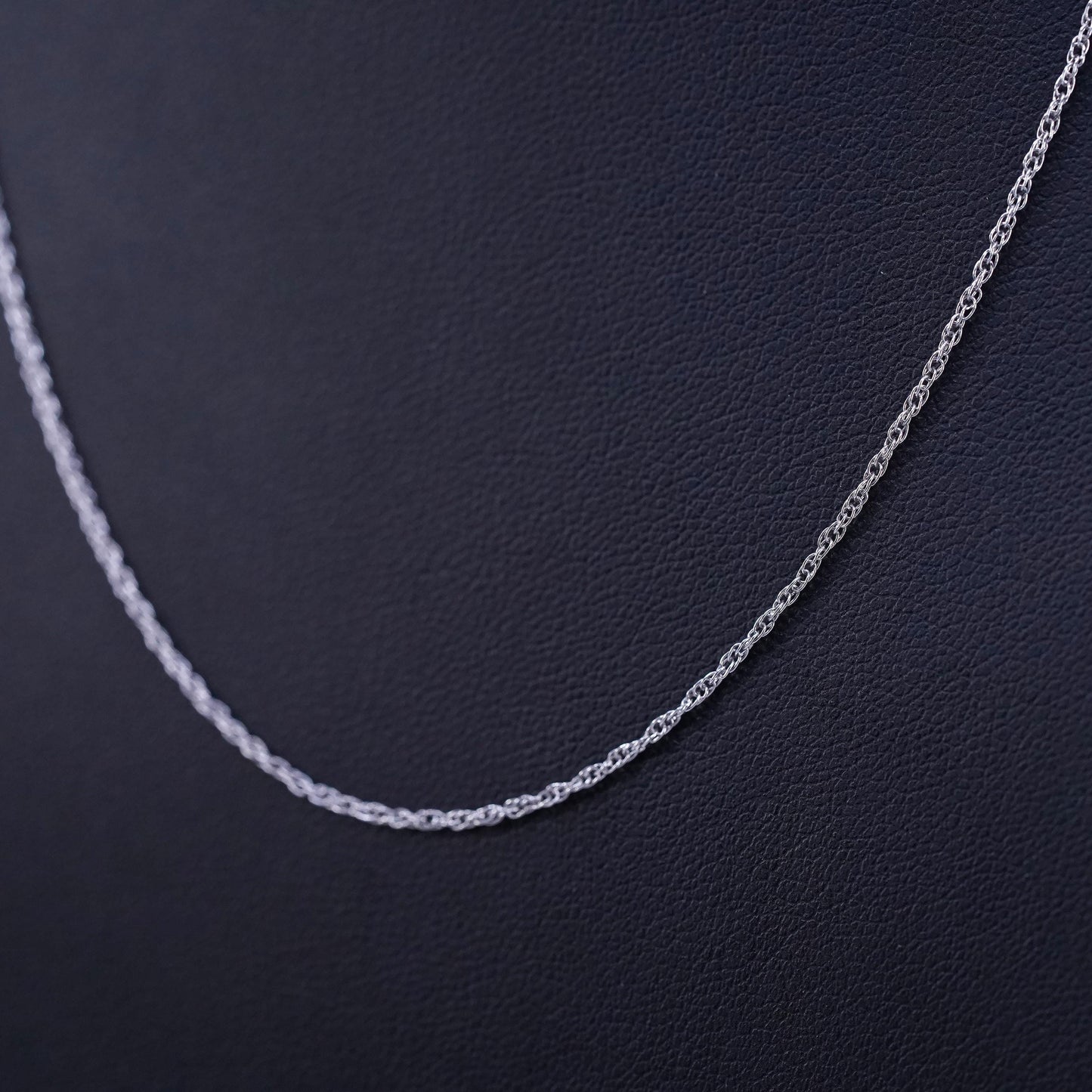 18” 1mm, vintage Italy Sterling 925 silver Singapore rope chain necklace