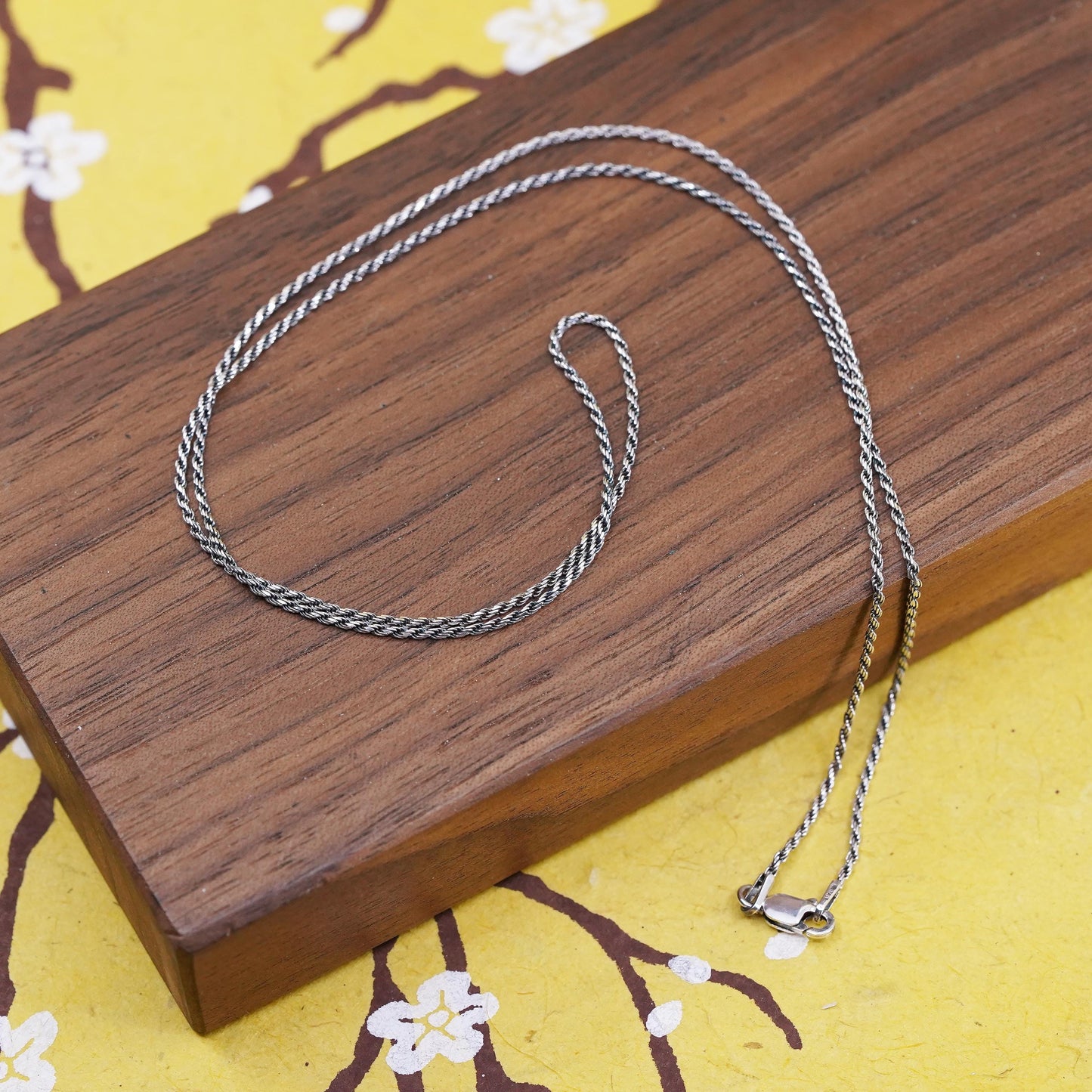20" 1.6mm, vintage Sterling silver necklace, 925 French rope chain