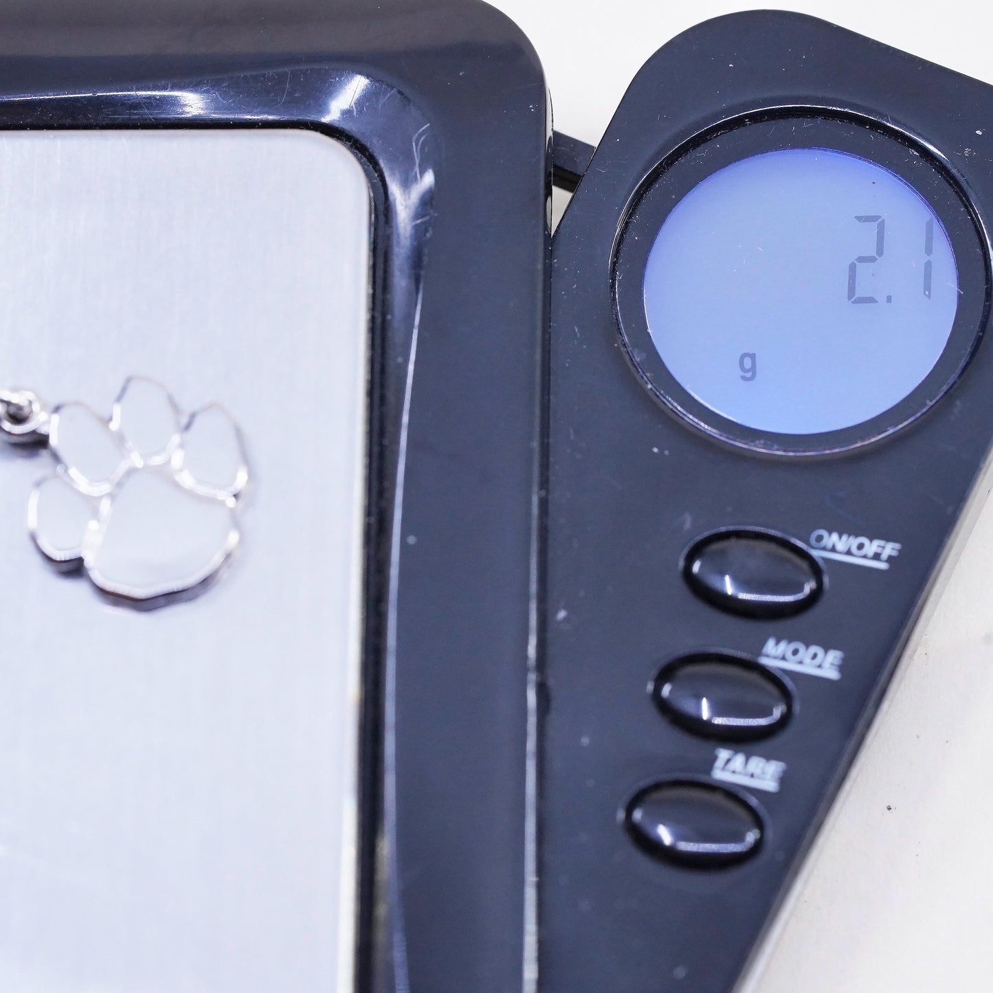 Vintage handmade sterling silver paw print charm, 925 pendant