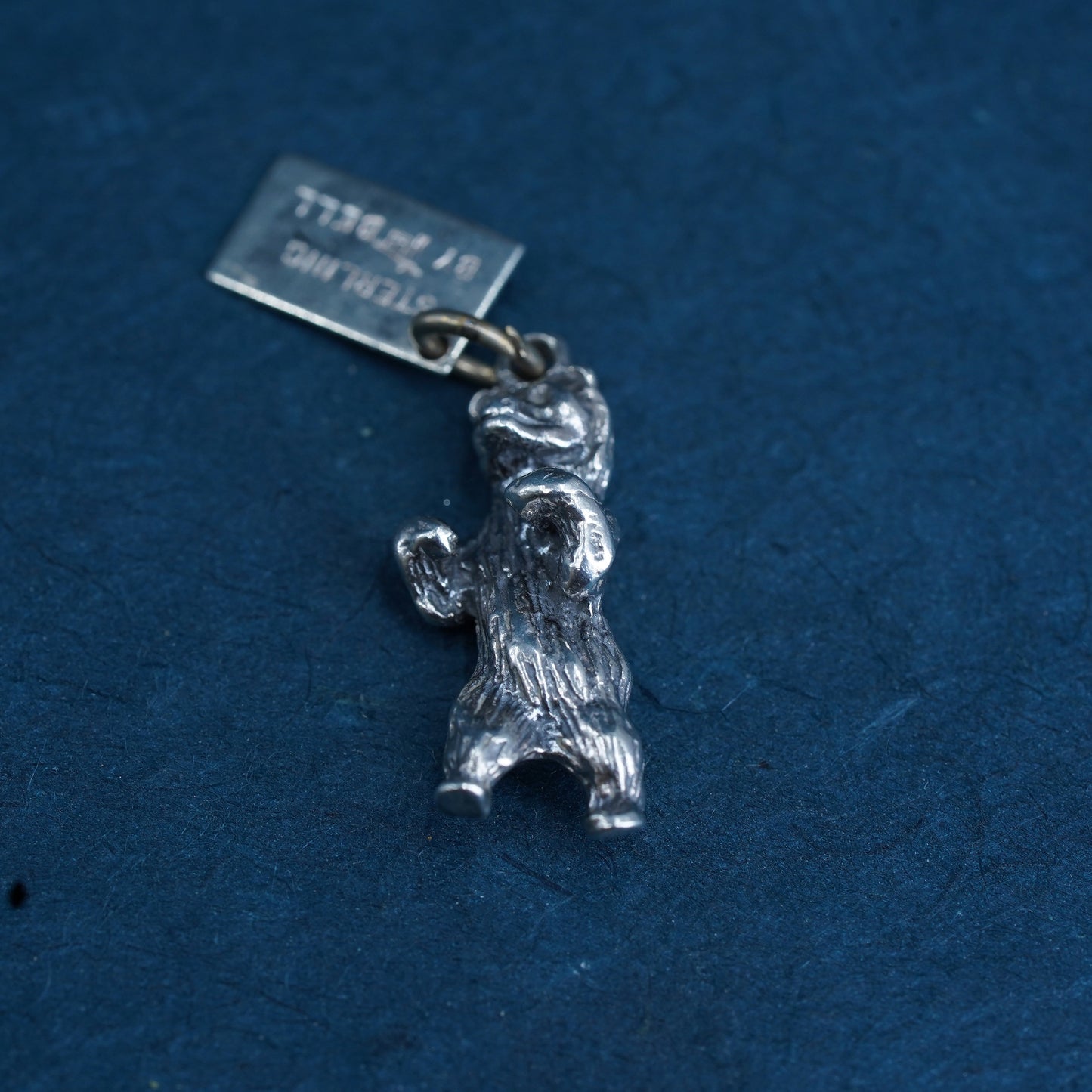 Native American bell trading post sterling silver pendant, 925 bear charm