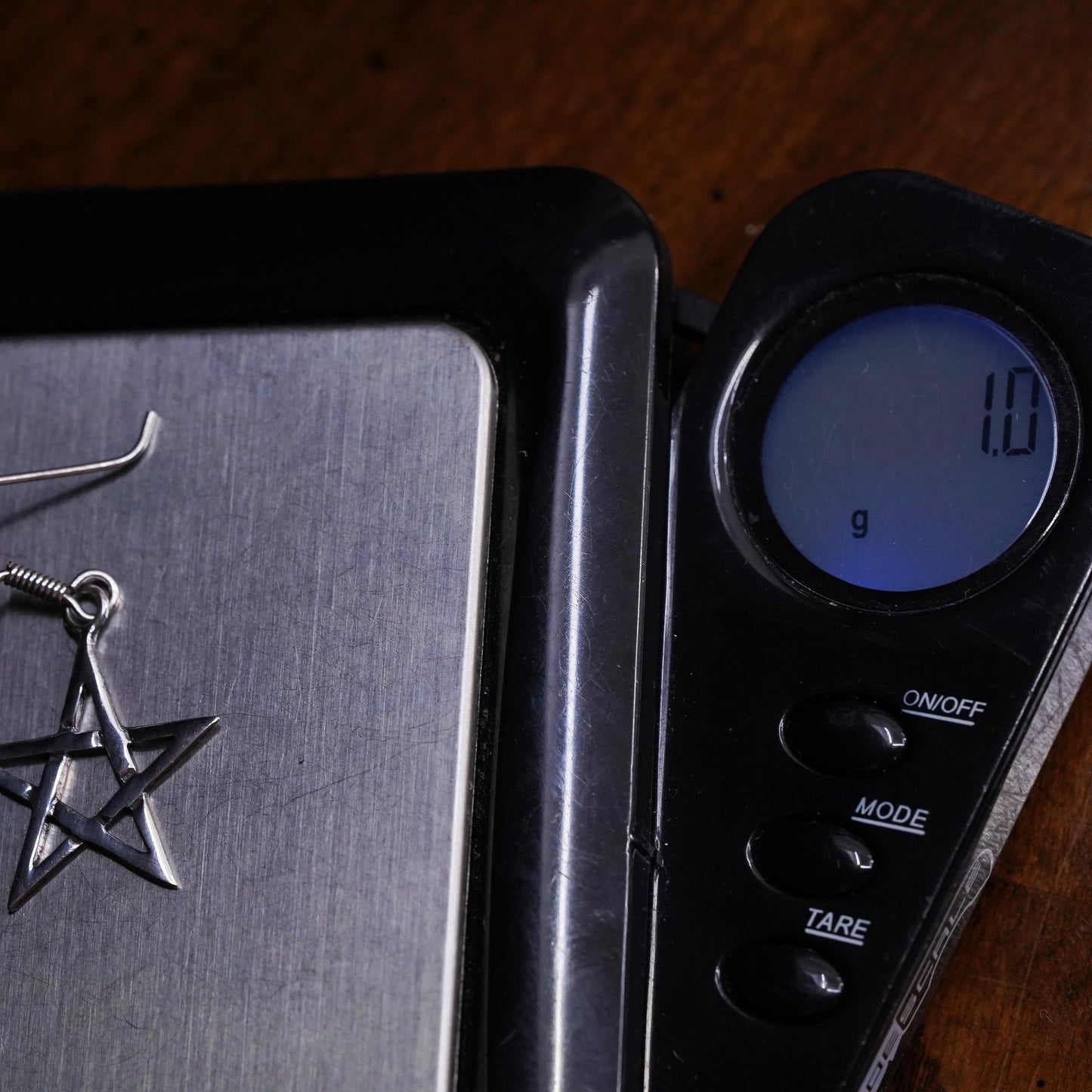 Vintage Sterling silver handmade pendant, 925 star single earring