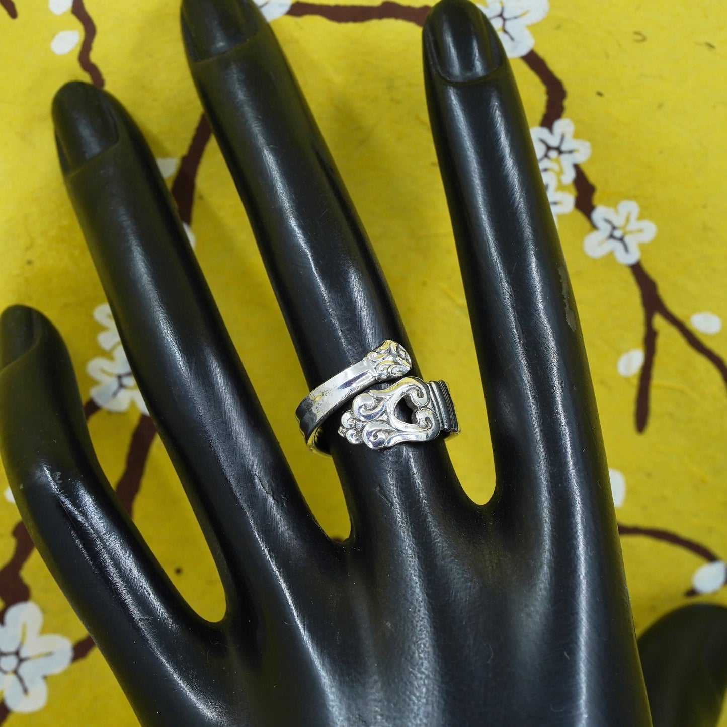 Size 6, vintage USA Sterling silver handmade wrap band, 925 spoon ring