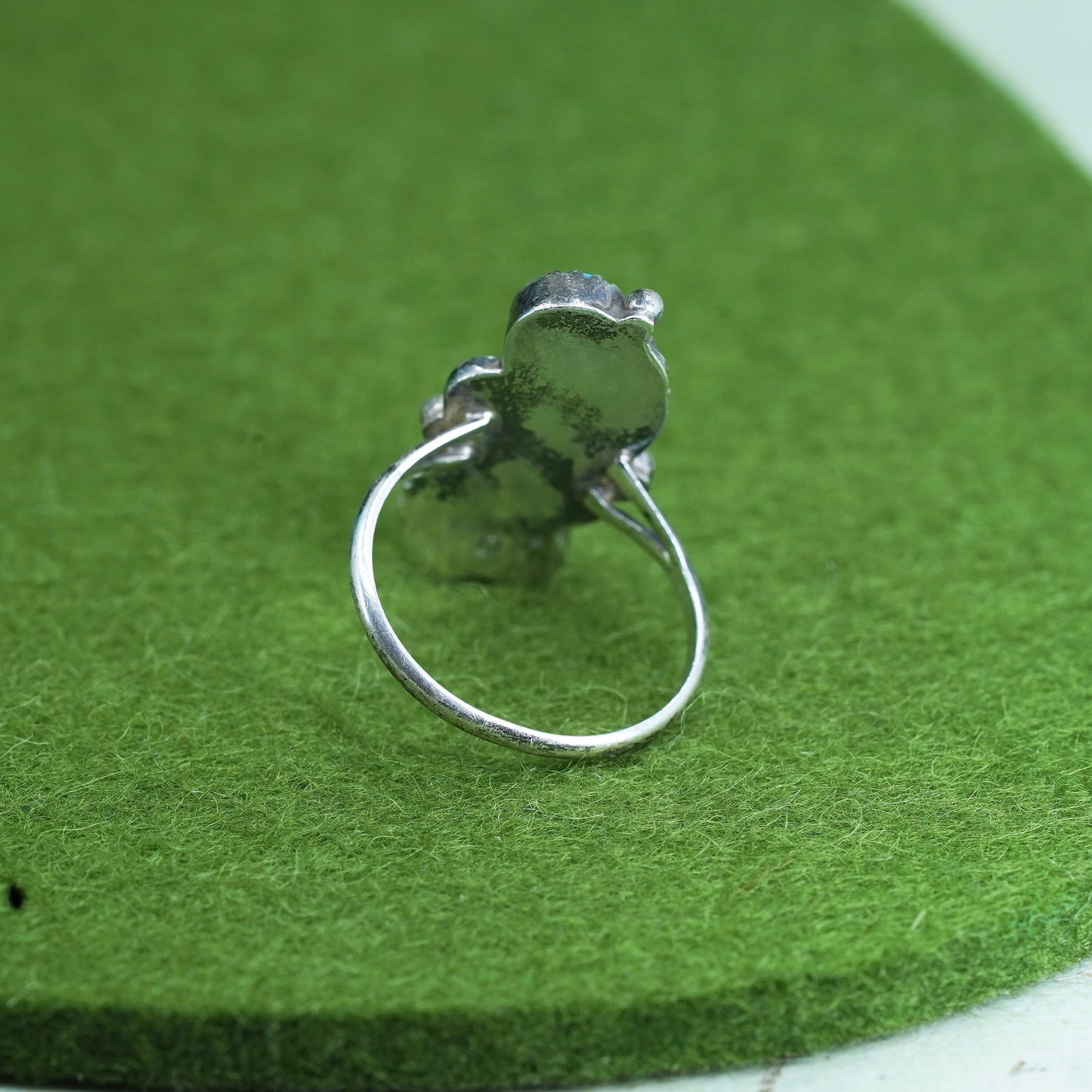 sz 7, John Delvin sterling silver ring Native American 925 ring turquoise coral