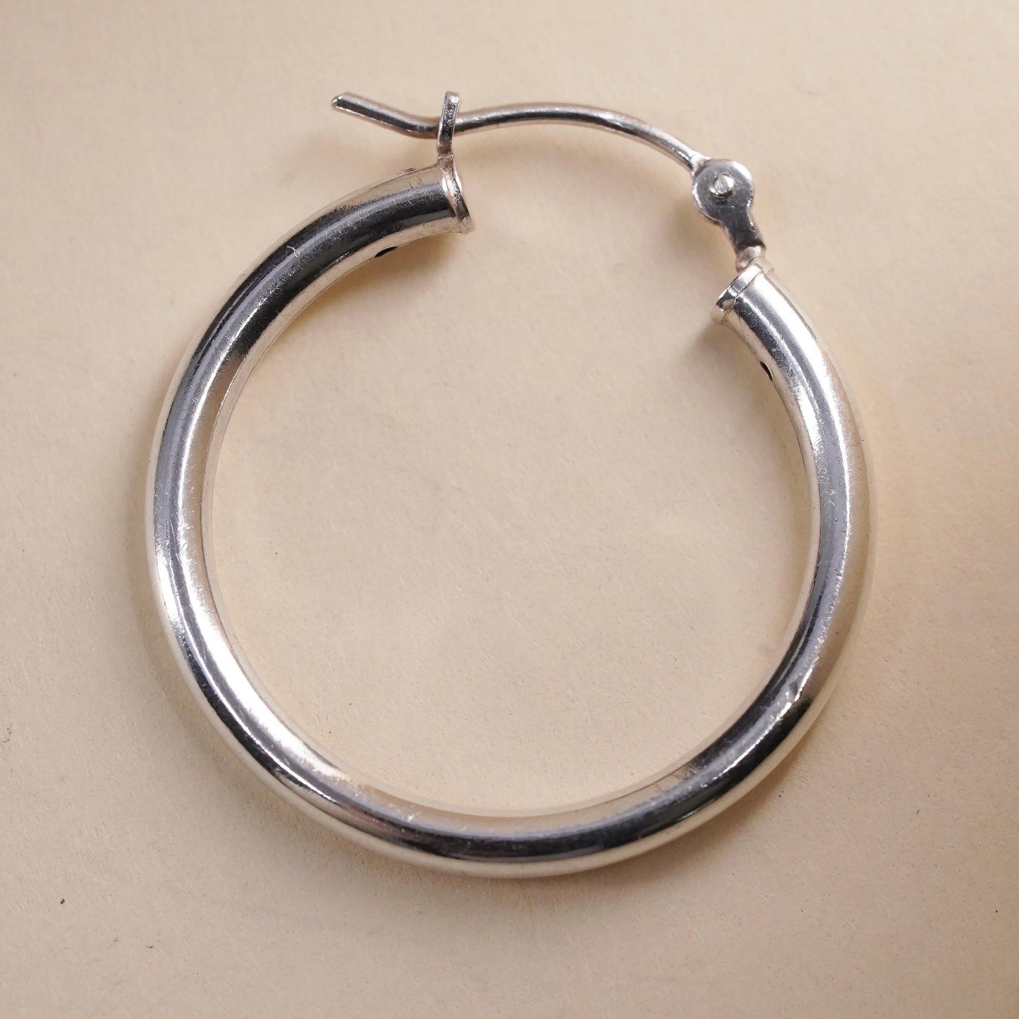 1", Vintage sterling silver single earring, fashion minimalist primitive hoop