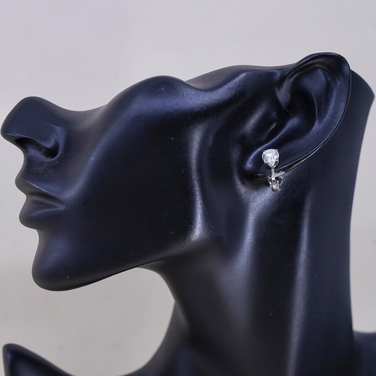 Fashion sterling silver earrings, 925 silver dangles with clear Cz lever back
